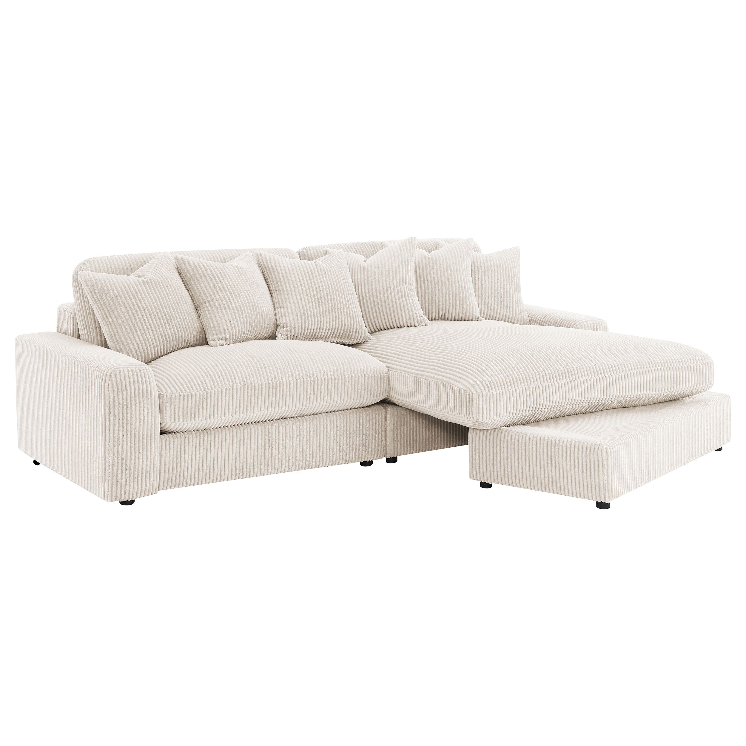 Blaine Upholstered Reversible Chaise Sectional Sofa - Sand