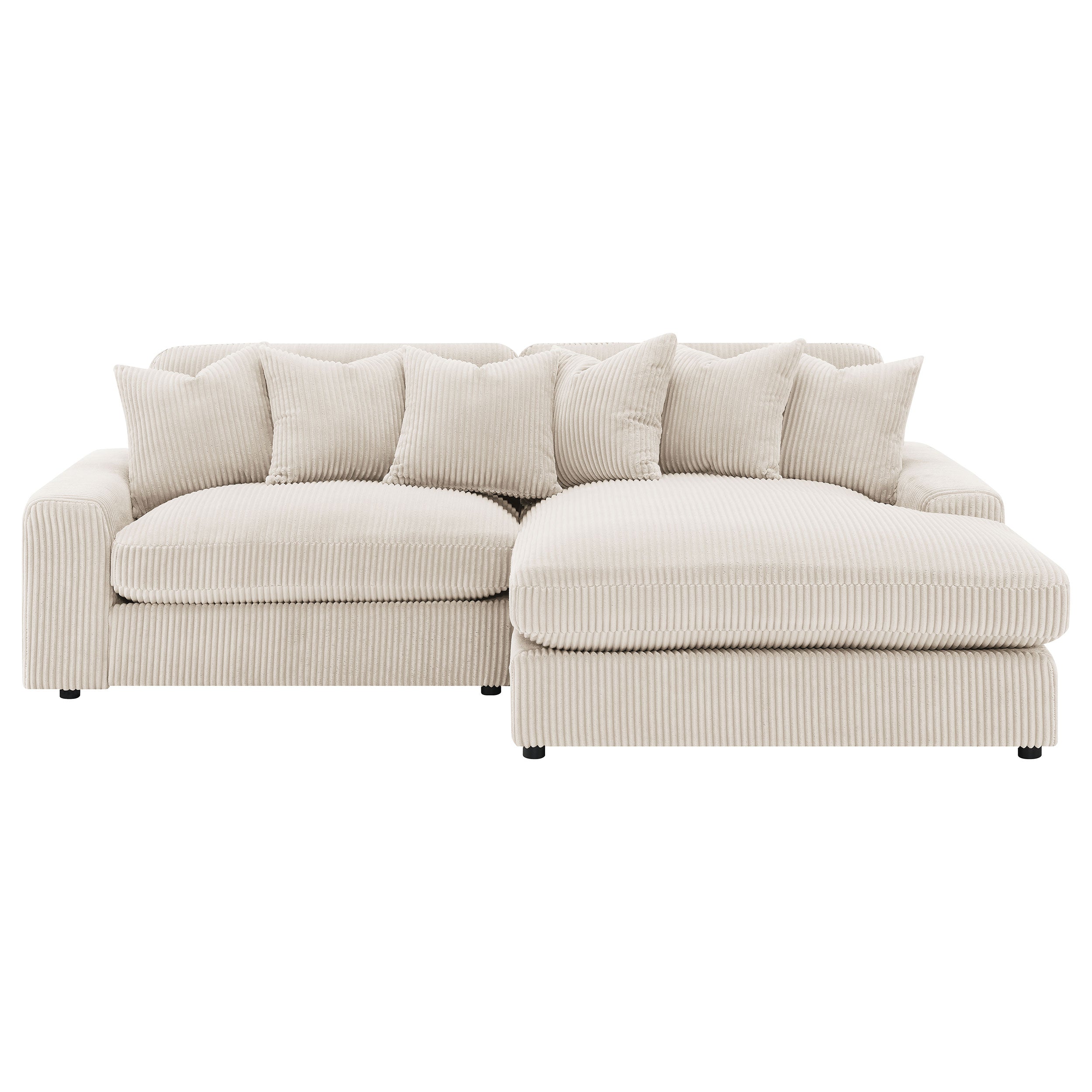 Blaine Upholstered Reversible Chaise Sectional Sofa - Sand