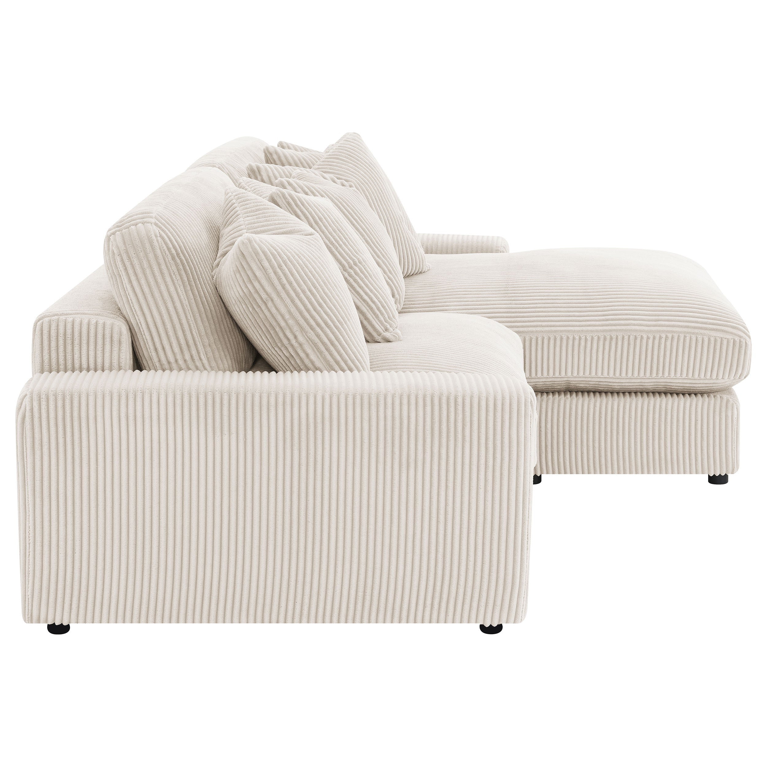 Blaine Upholstered Reversible Chaise Sectional Sofa - Sand