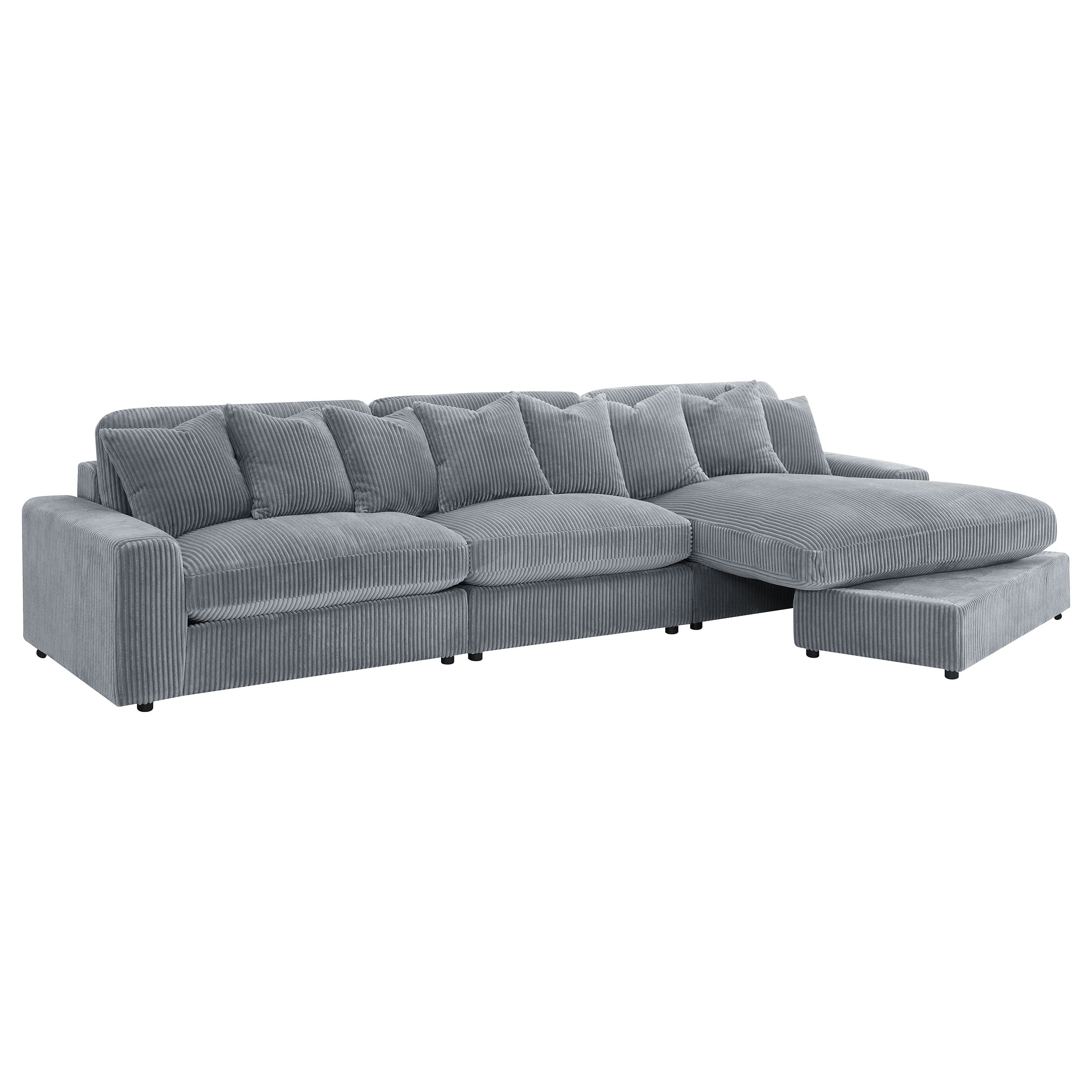 Blaine Upholstered Reversible Chaise Sectional Sofa - Fog