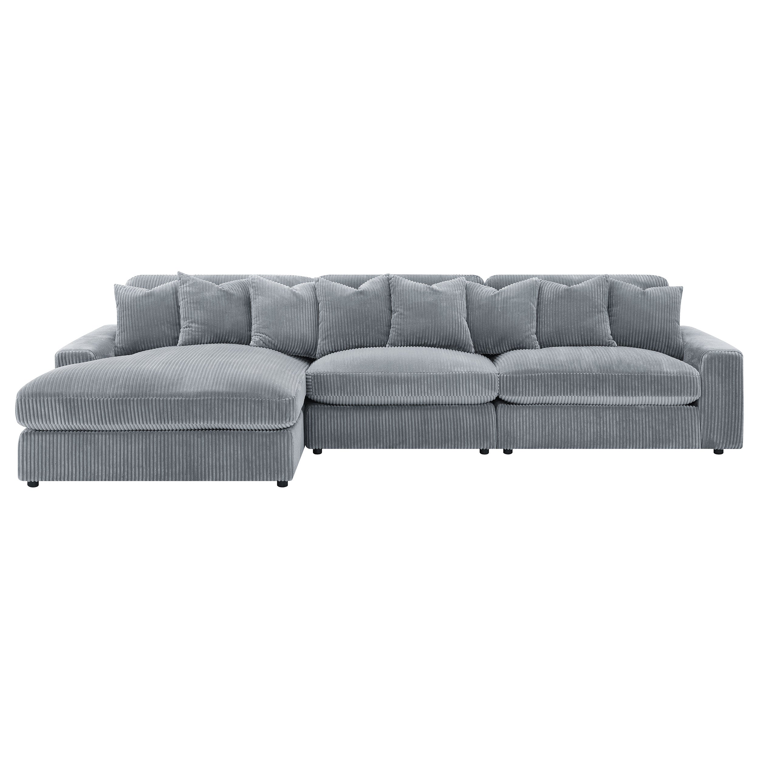 Blaine Upholstered Reversible Chaise Sectional Sofa - Fog