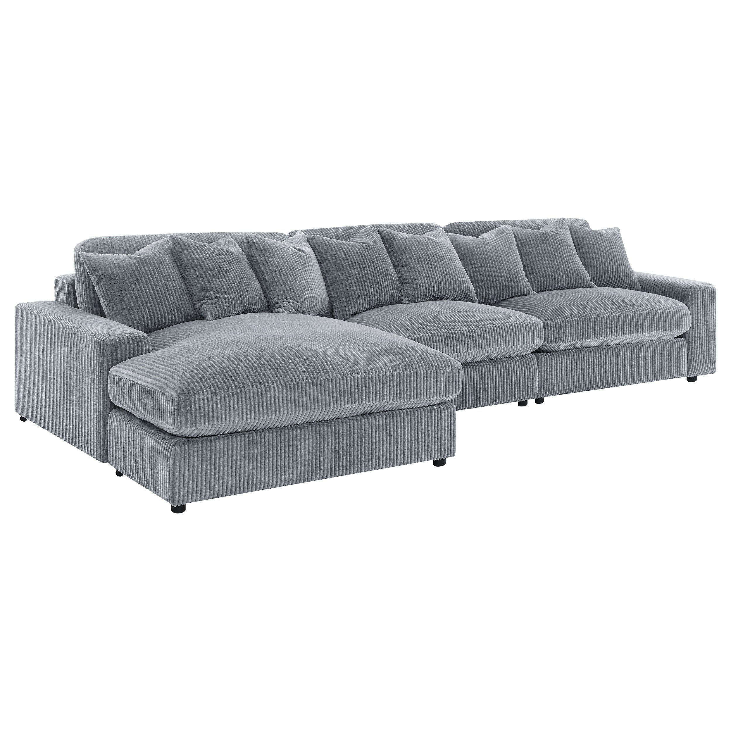 Blaine Upholstered Reversible Chaise Sectional Sofa - Fog