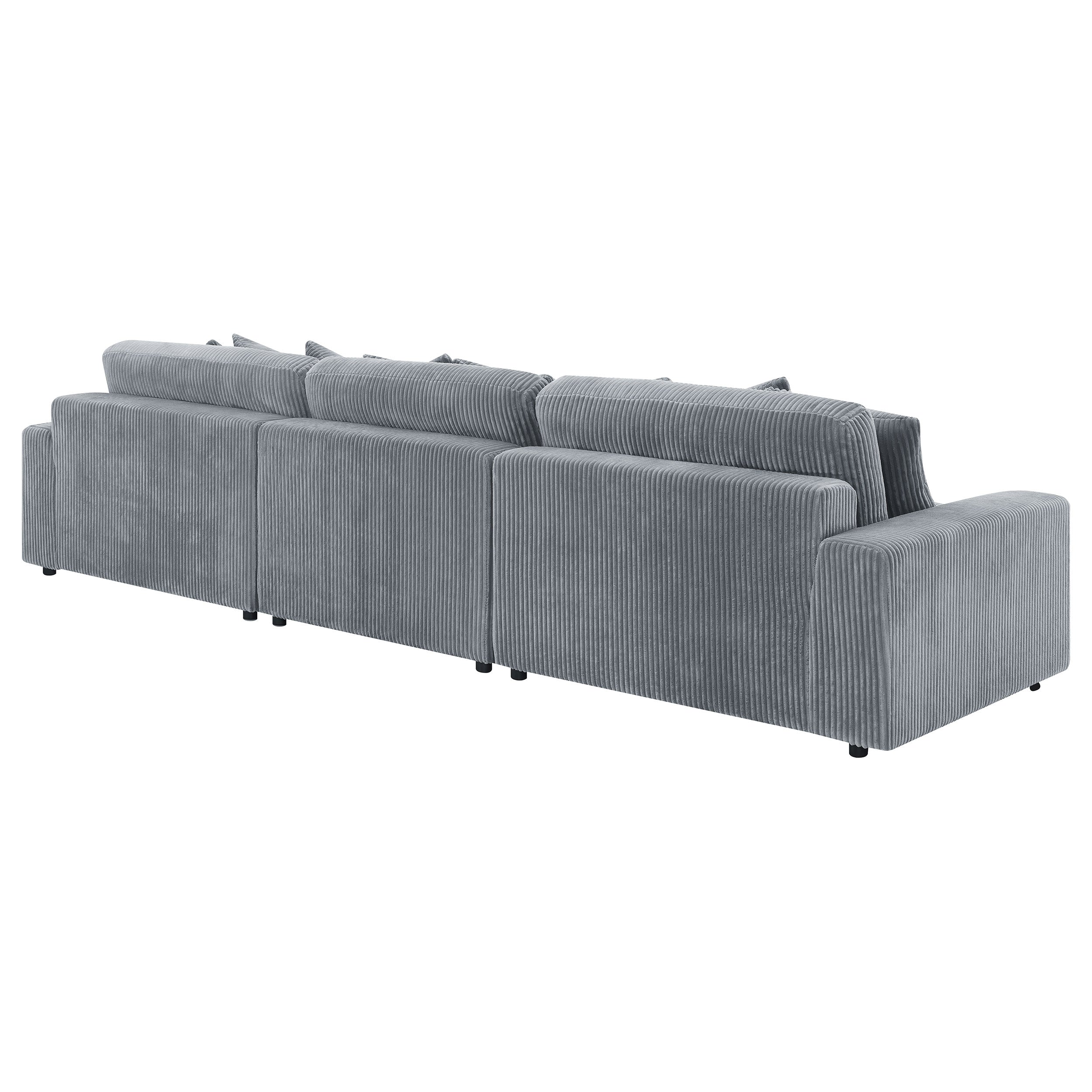 Blaine Upholstered Reversible Chaise Sectional Sofa - Fog