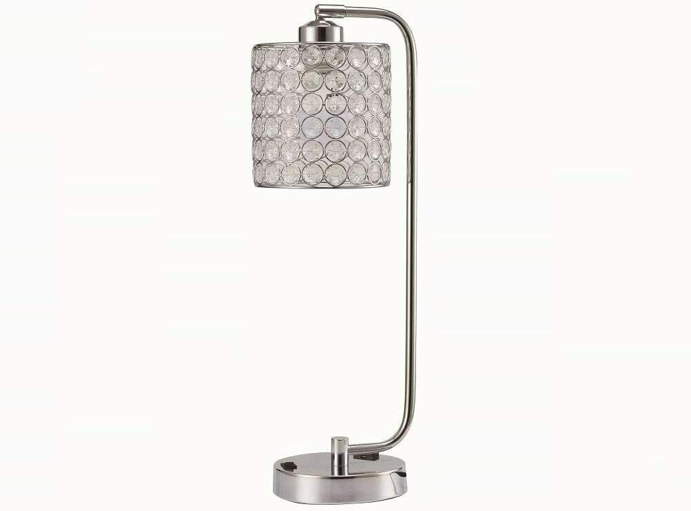 Crystal Inspired Lantern Design Table Desk Lamp with Outlet Plug