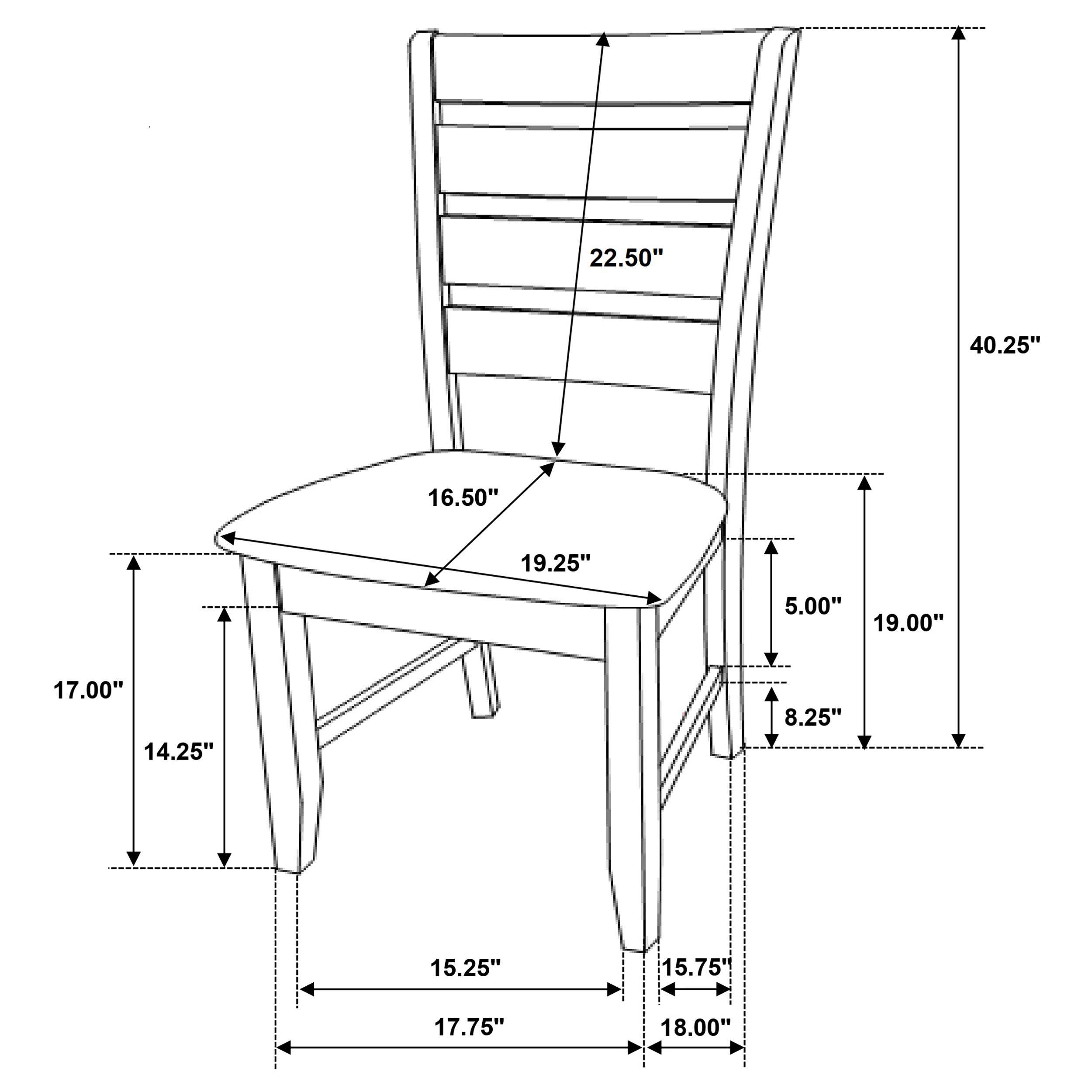 Dalila 5 pc Ladder Back Dining Room Set in Cappuccino and Black