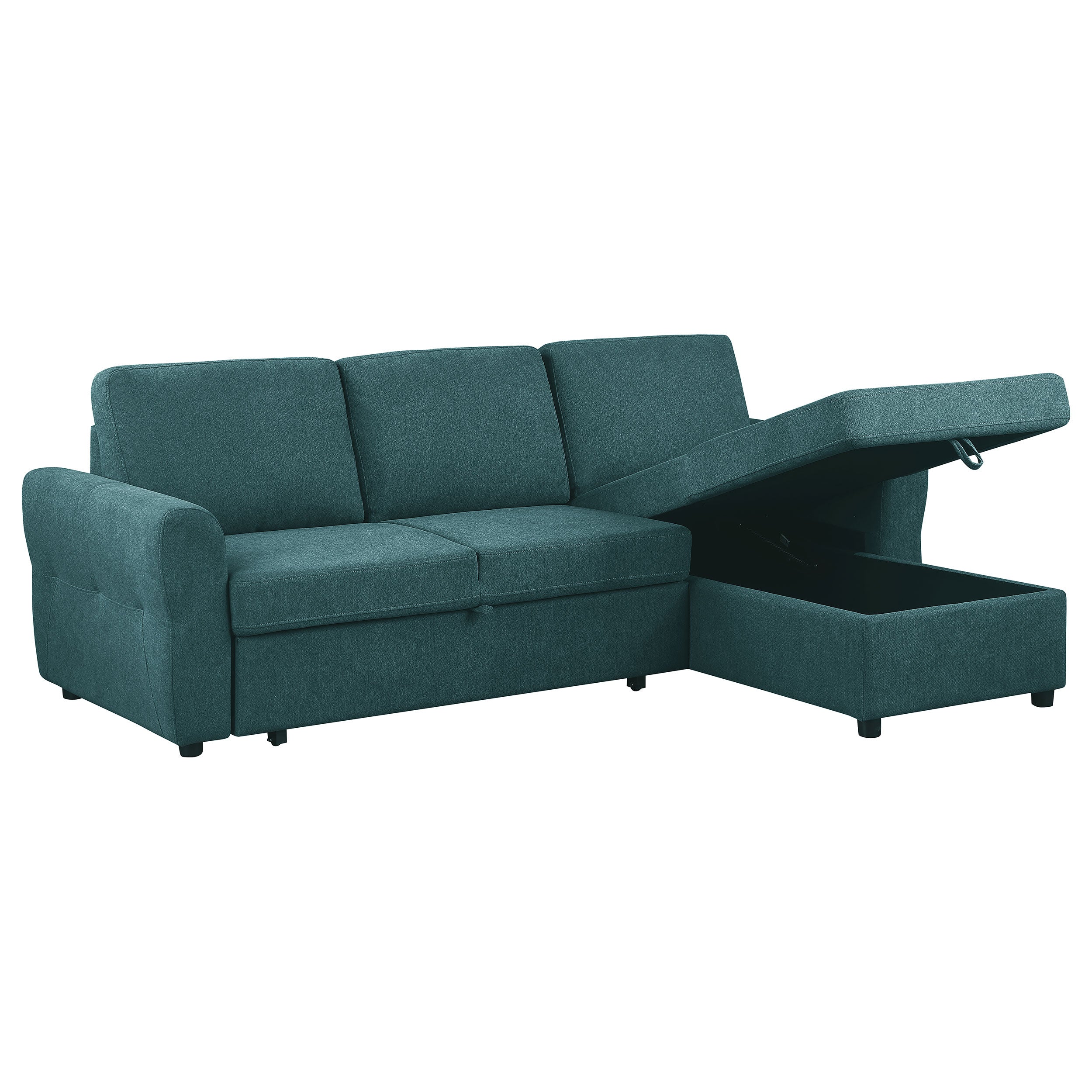 Samantha Sleeper Sectional Sofa - Teal Blue