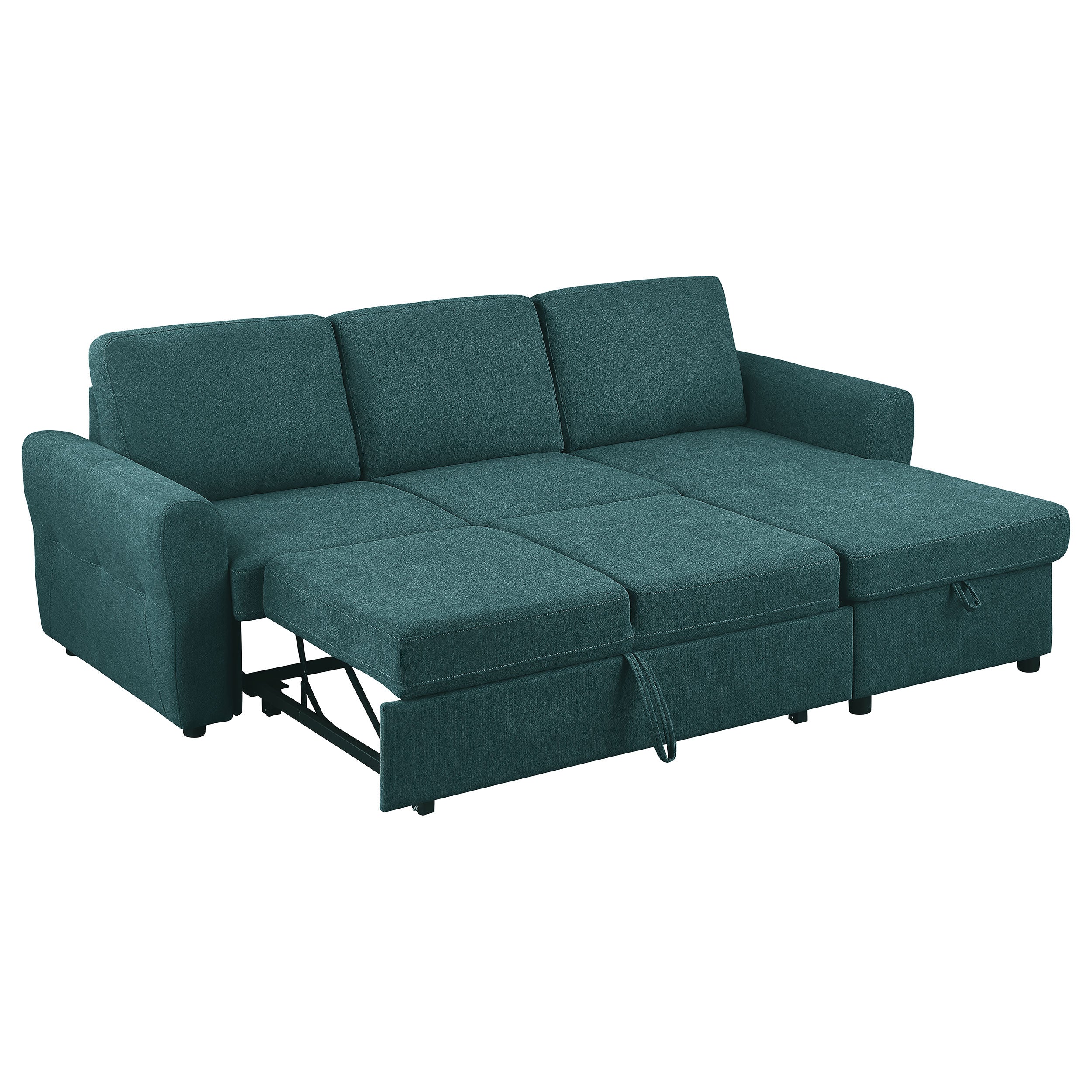Samantha Sleeper Sectional Sofa - Teal Blue
