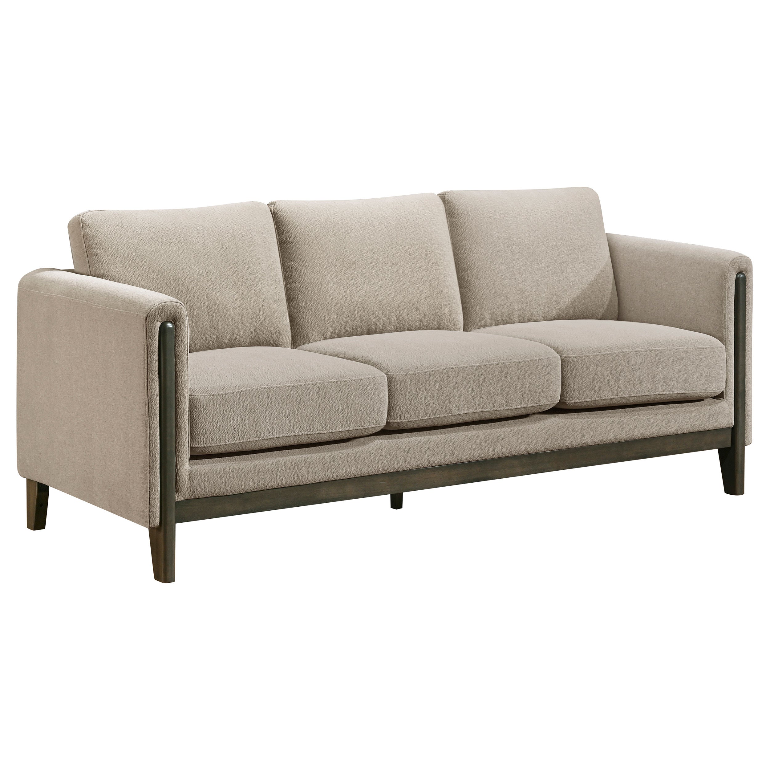 Islington 3-piece Upholstered Panel Arm Sofa Set In Taupe