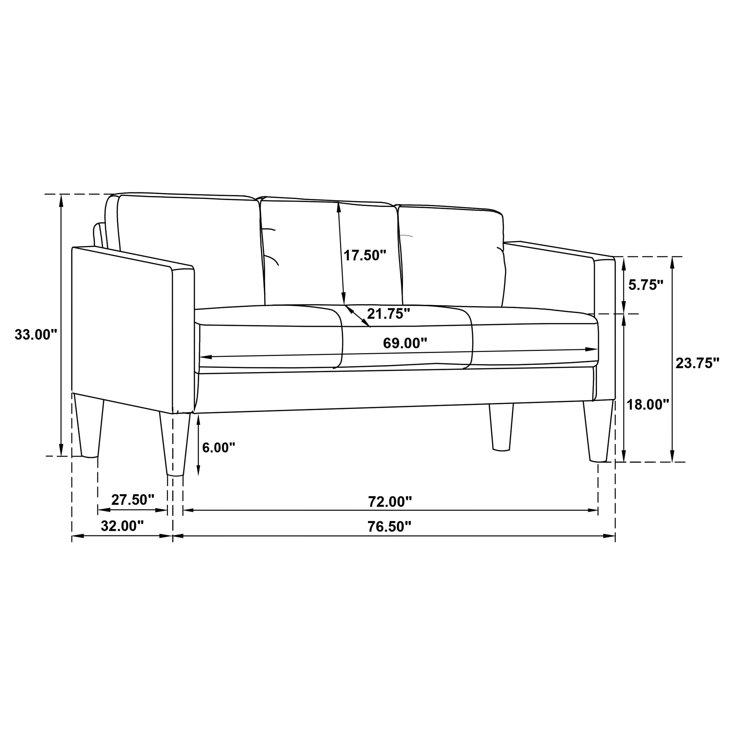Ruth Sofa Set - 3 Piece - Rust