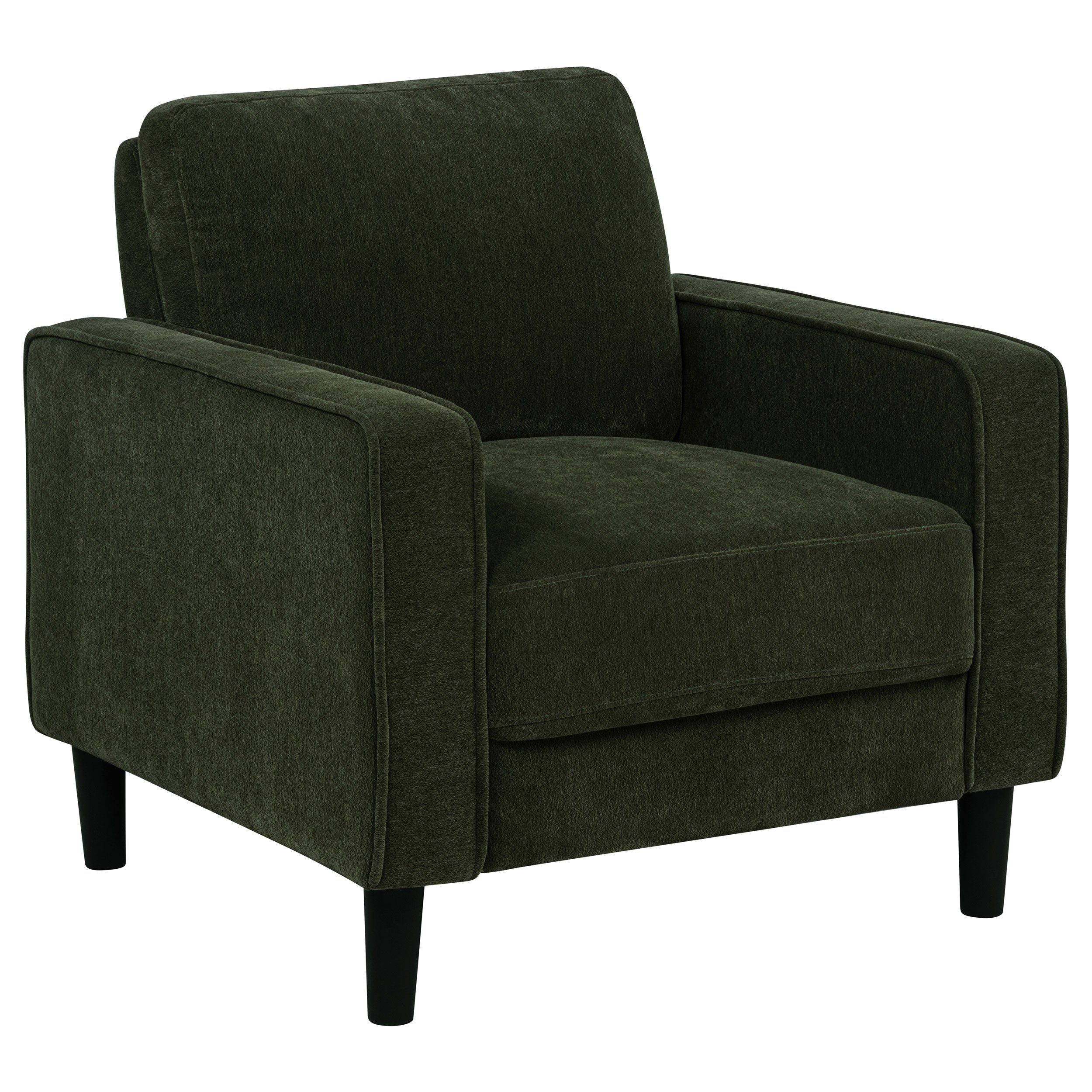 Ruth Fabric Upholstered Track Arm Accent Chair Matcha