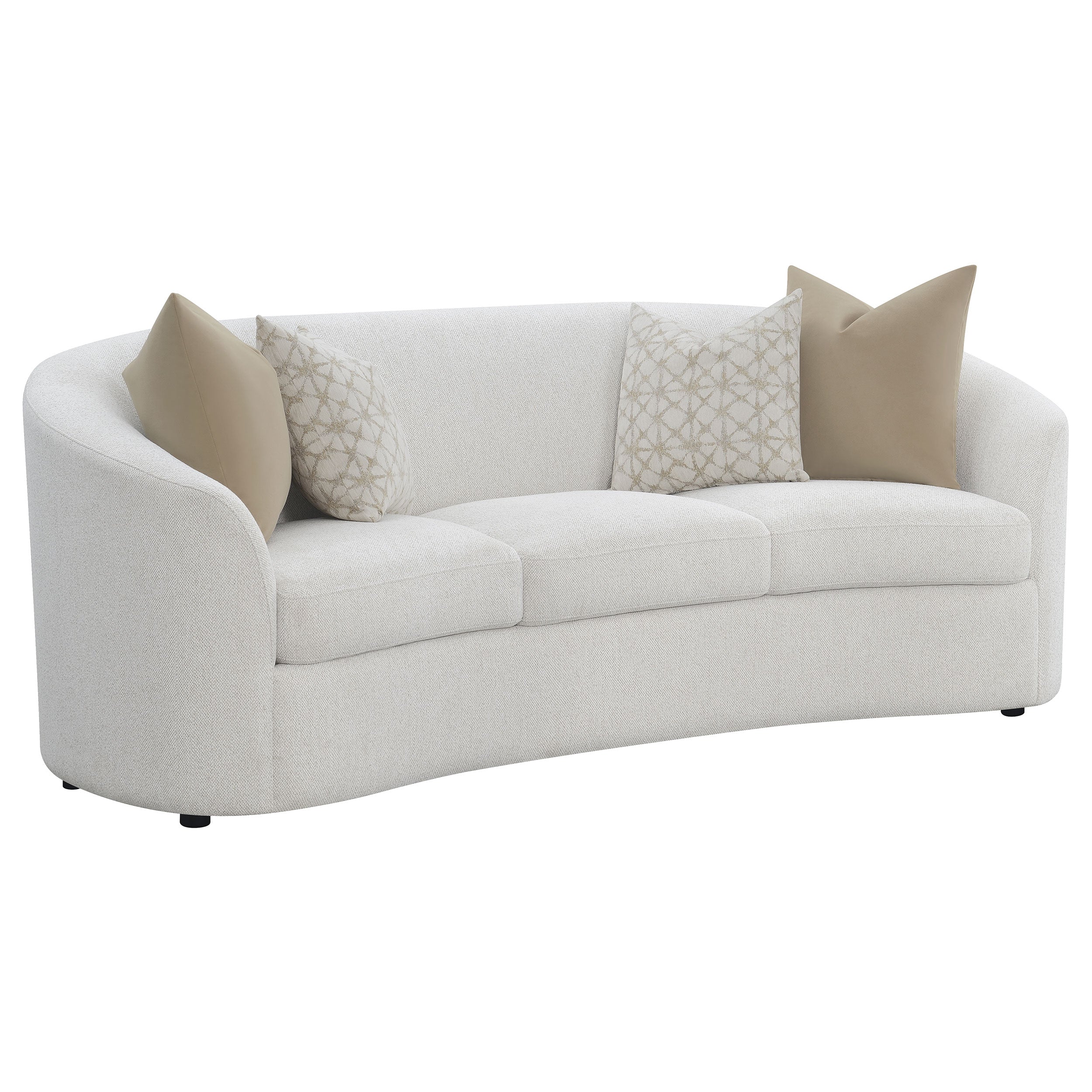 Rainn 2 PC Upholstered Tight Back Living Room Sofa And Loveseat Set in Latte