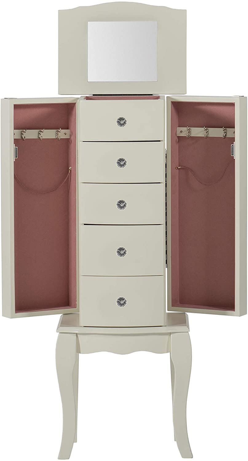 Powell Jewelry Armoire With Plush Pink Lining