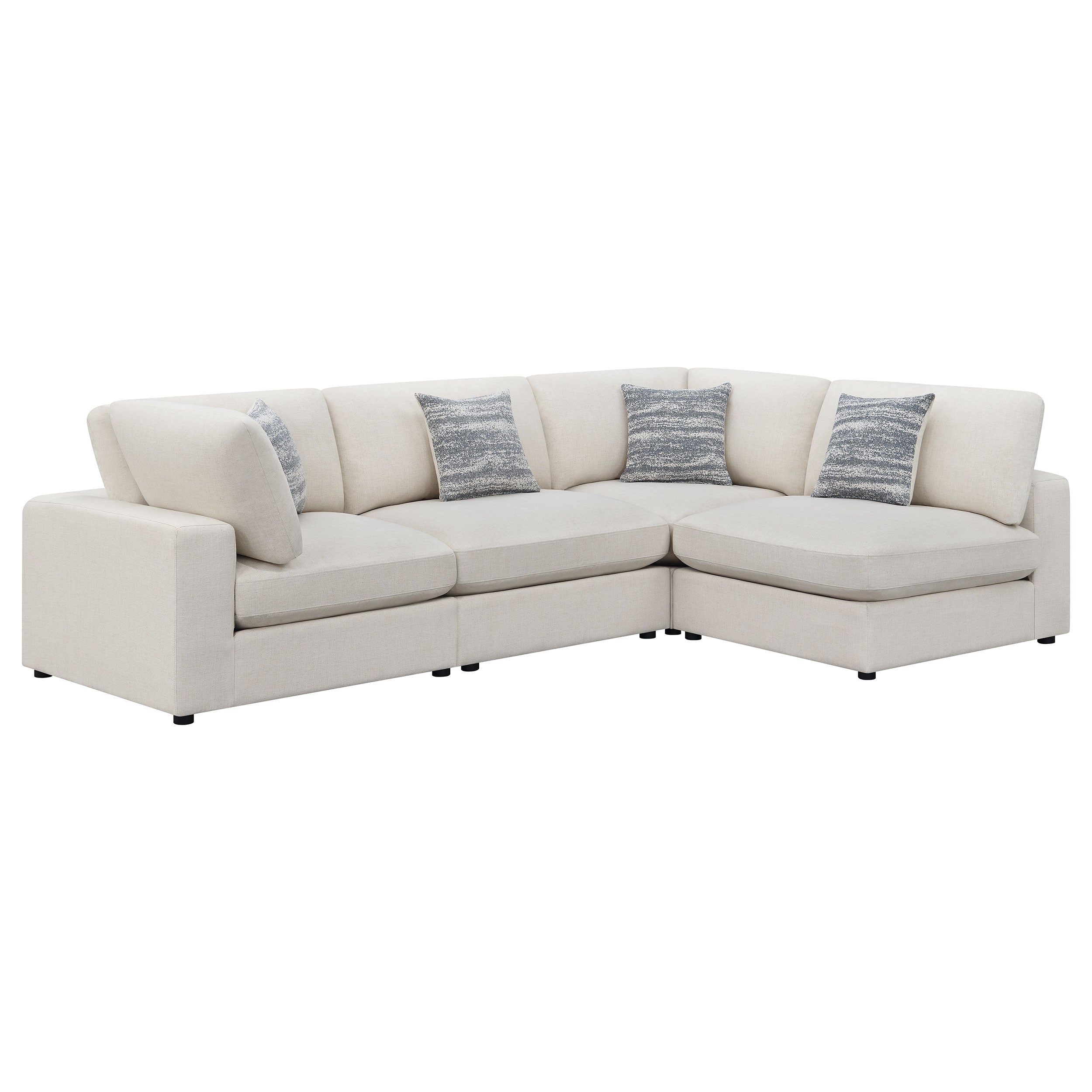 Serene Upholstered Modular Sectional Sofa - Beige (551321-SETA)