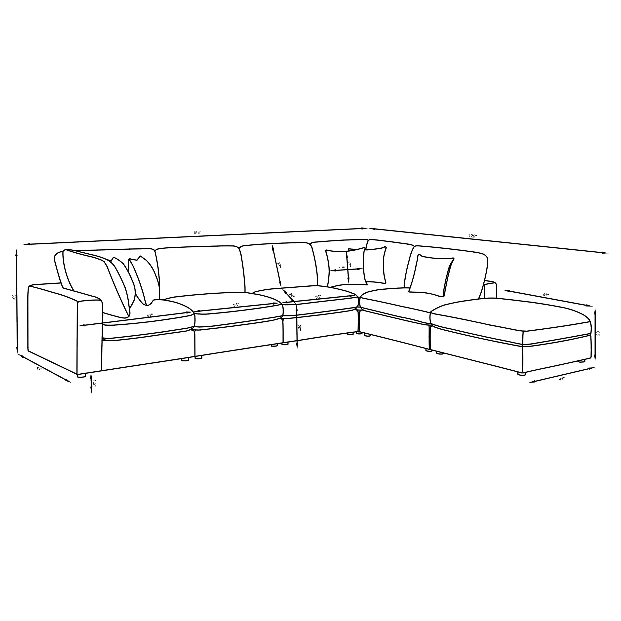 Serene Upholstered Modular Sectional Sofa - Charcoal