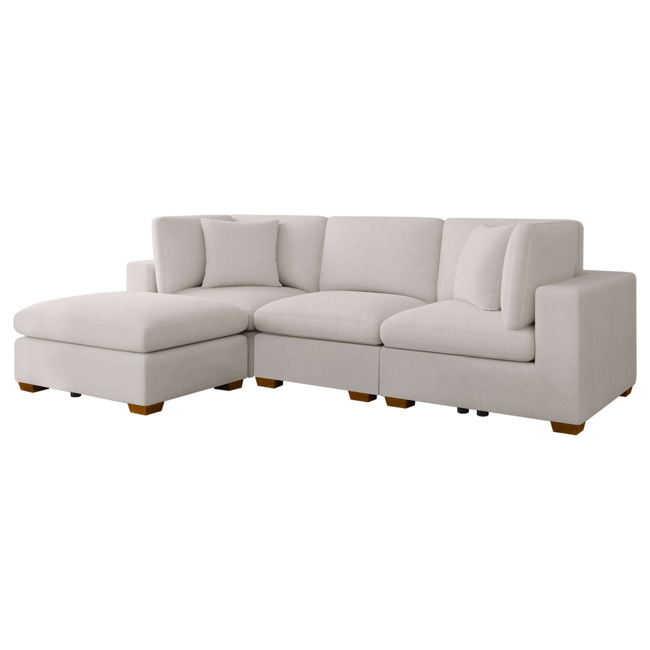 Lakeview Upholstered Modular Sectional Sofa - Ivory (551461-SETB)