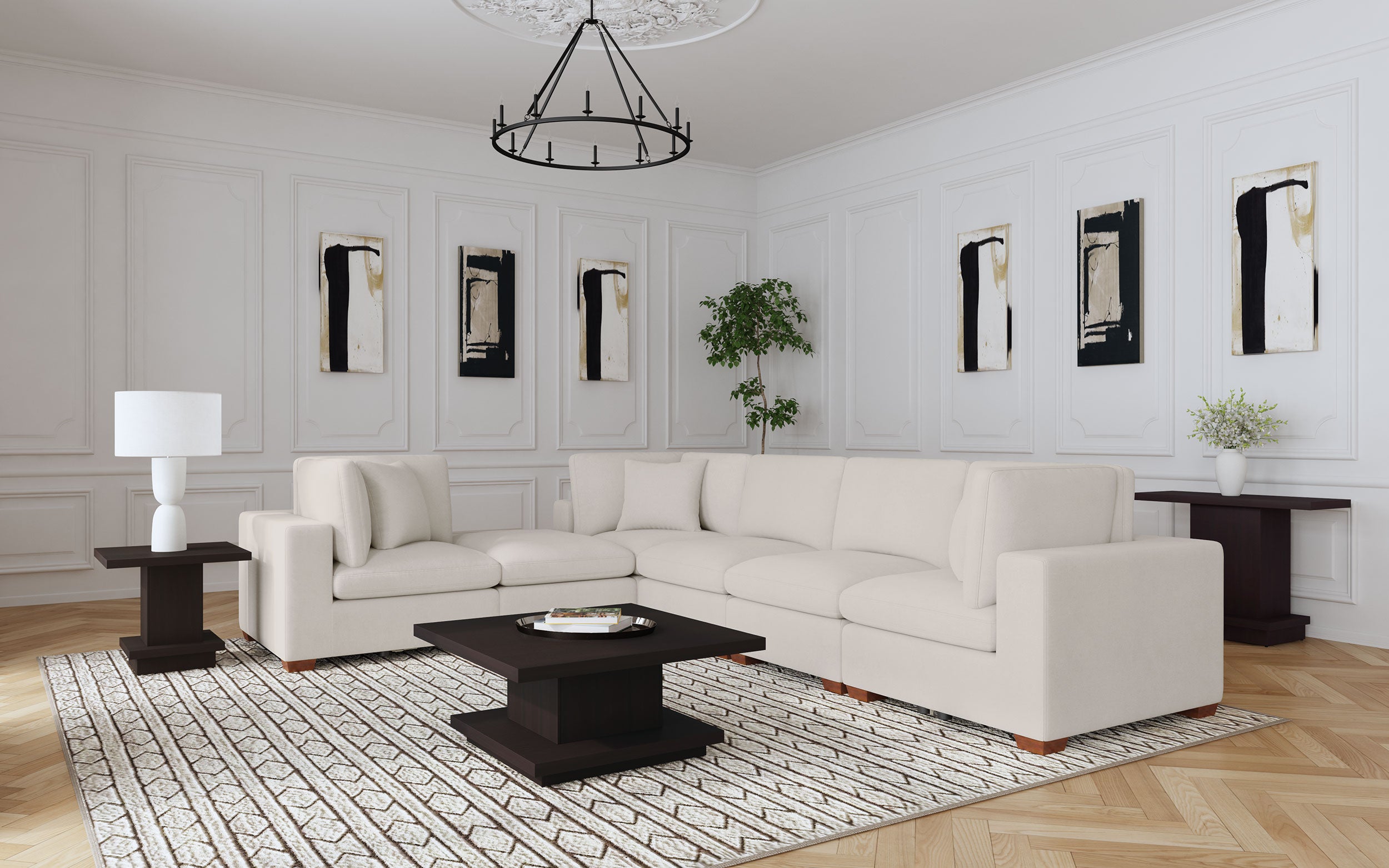 Lakeview Upholstered Modular Sectional Sofa - Ivory