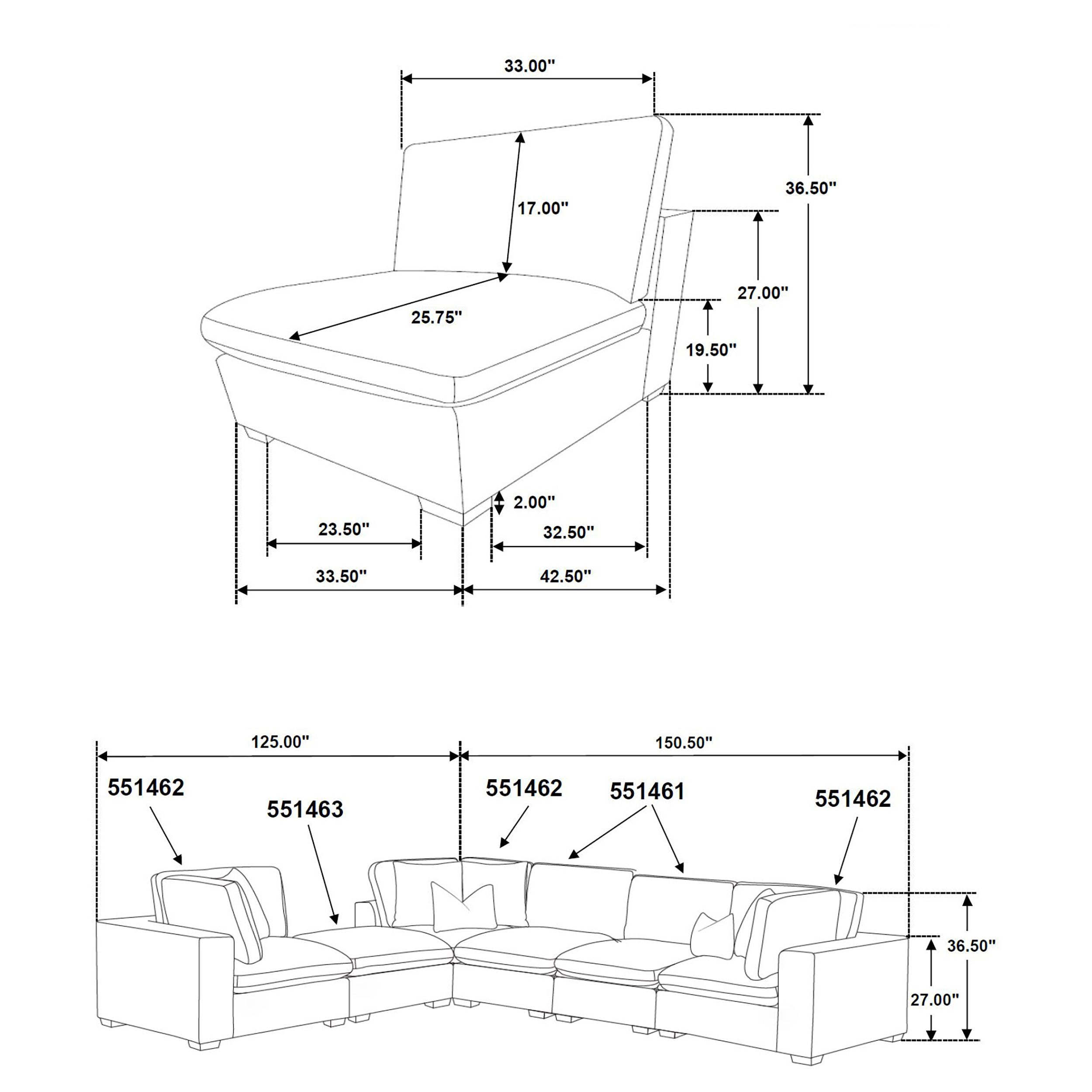 Lakeview Upholstered Modular Sectional Sofa - Ivory