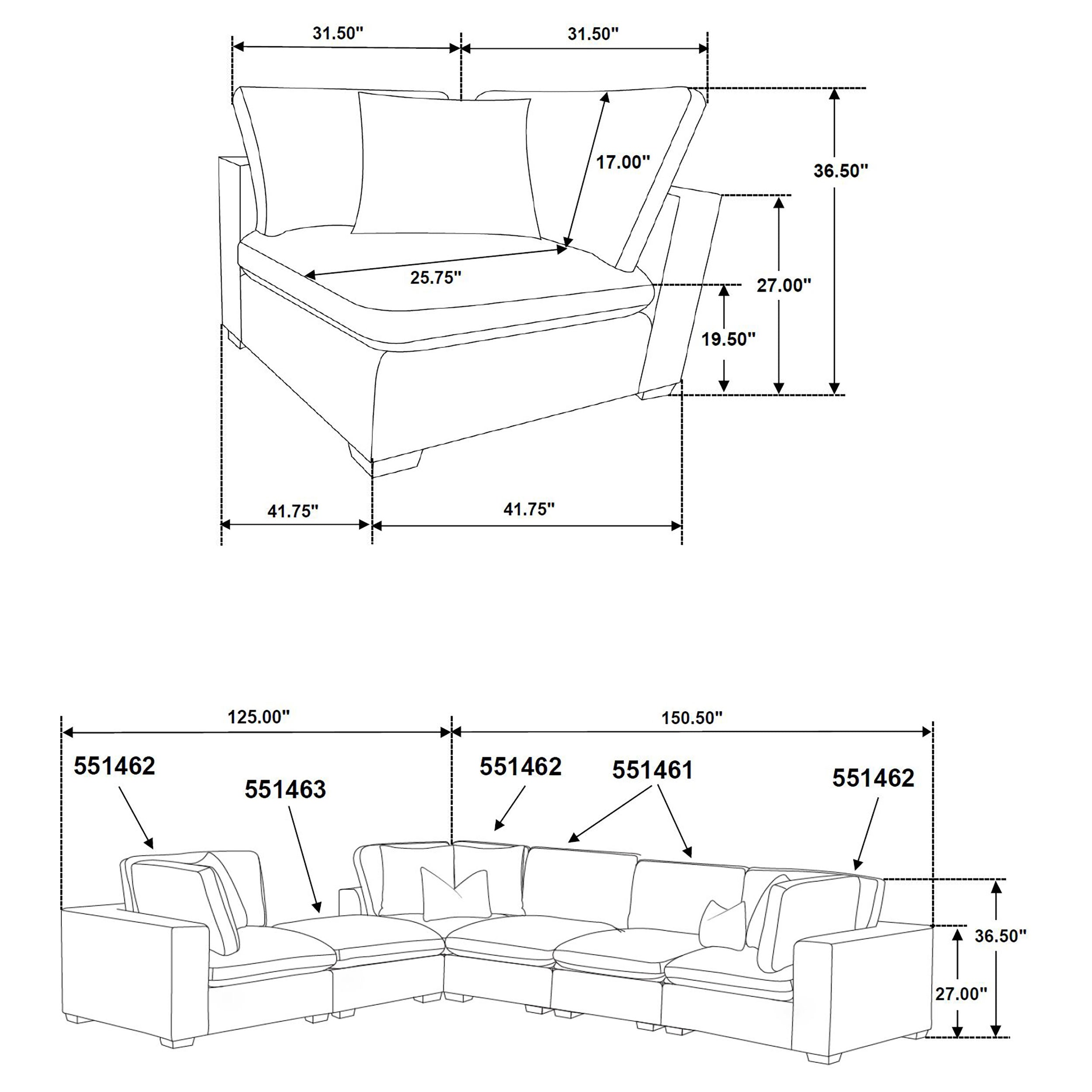 Lakeview Upholstered Modular Sectional Sofa - Ivory