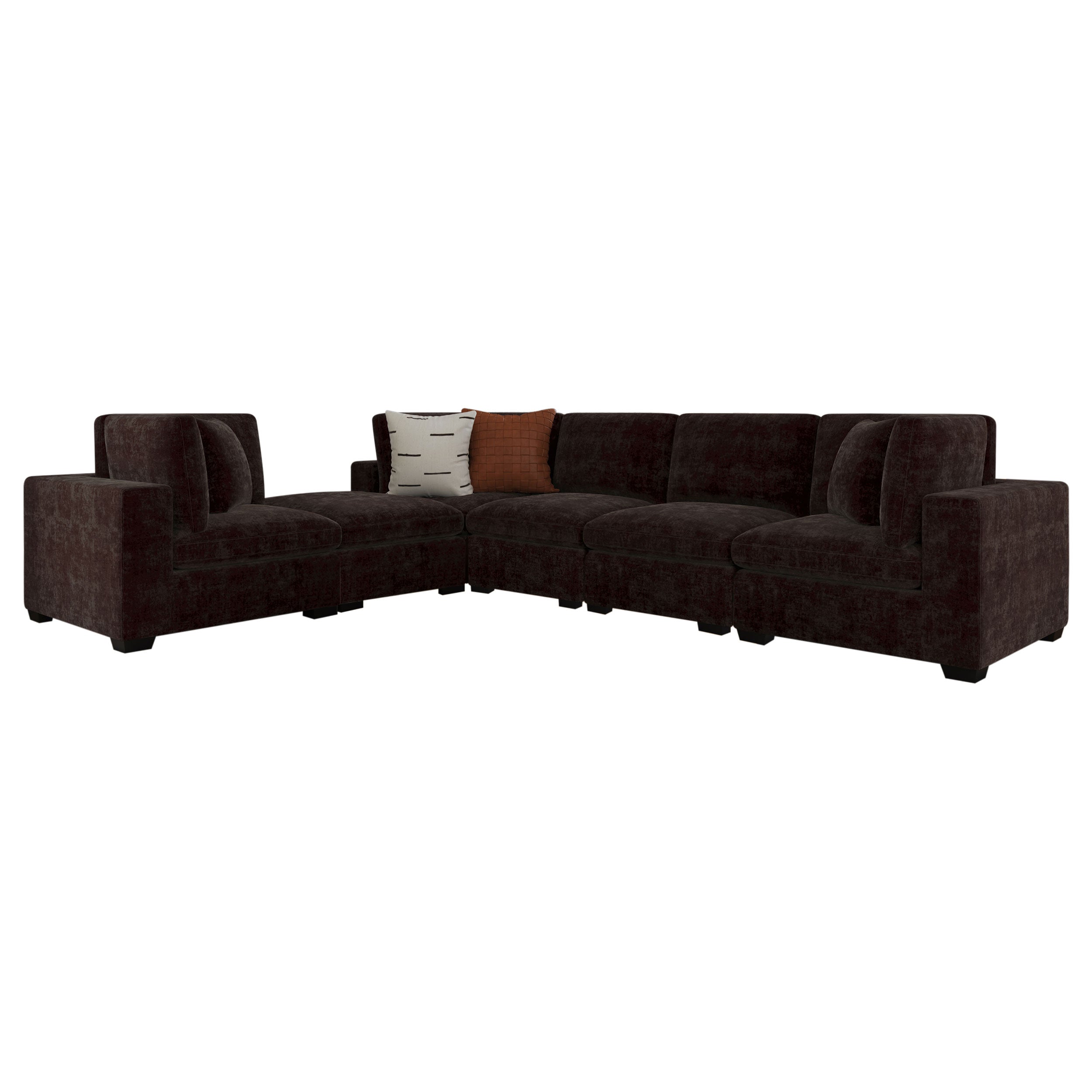 Lakeview Upholstered Modular Sectional Chocolate - Dark Chocolate