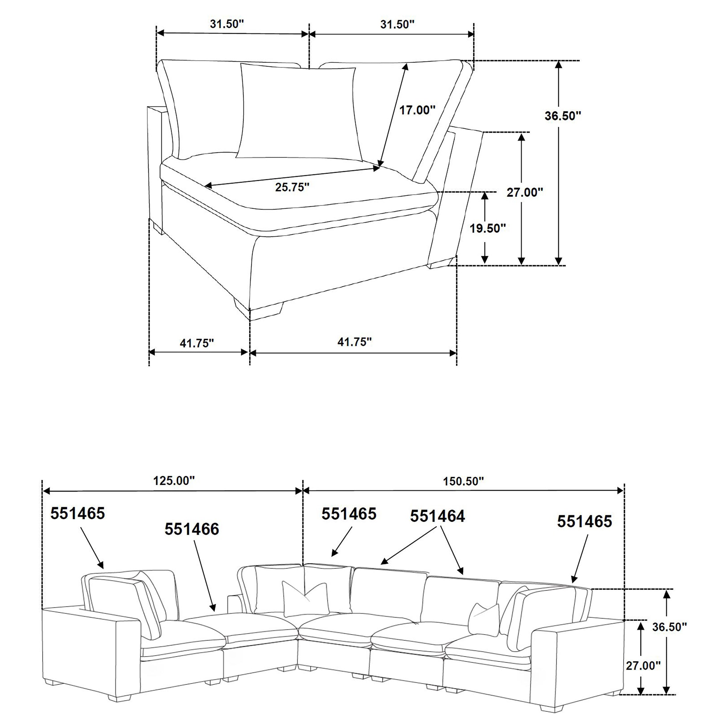 Lakeview Upholstered Modular Sectional Chocolate - Dark Chocolate