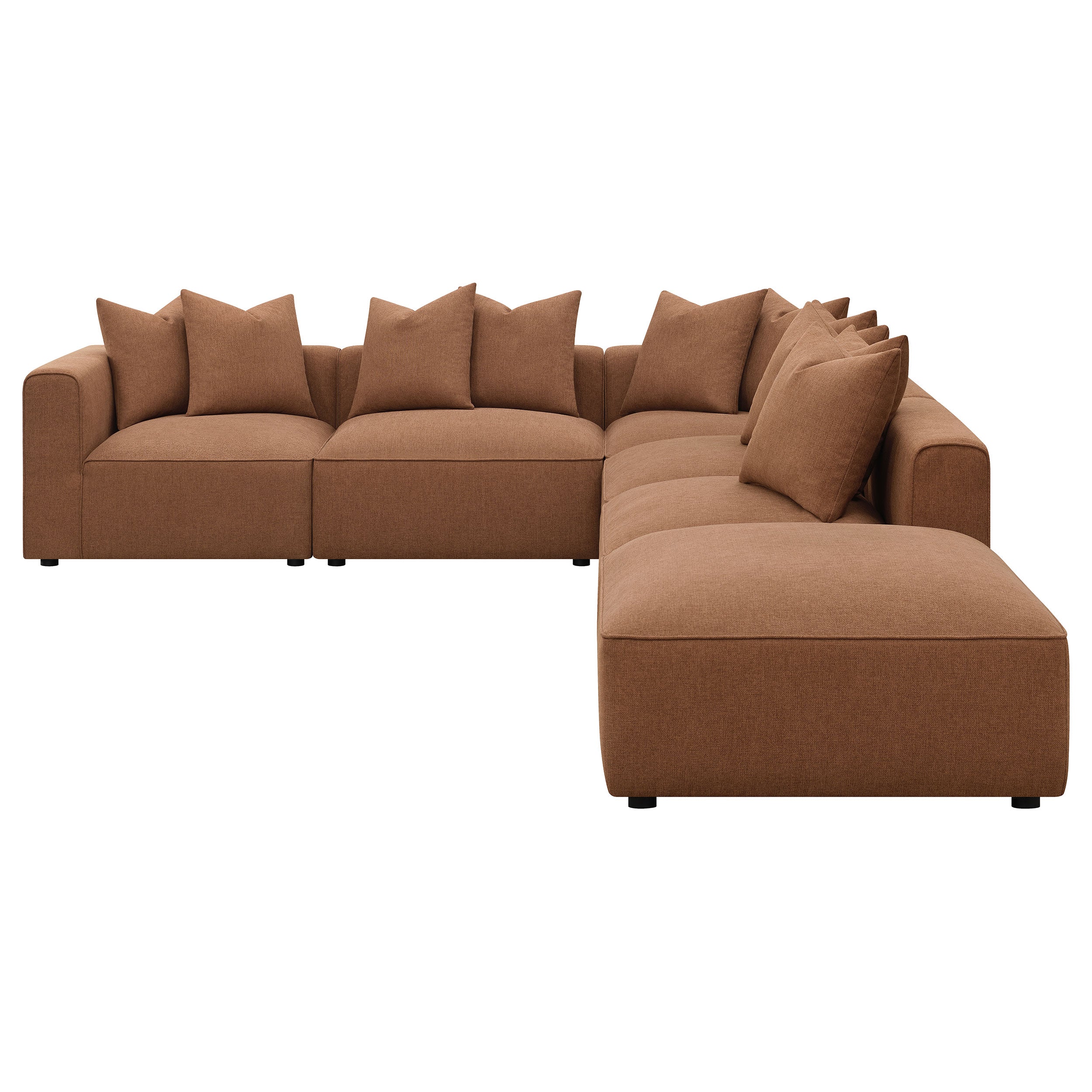 Jennifer 6 Piece Upholstered Modular Sectional Sofa - Terracotta