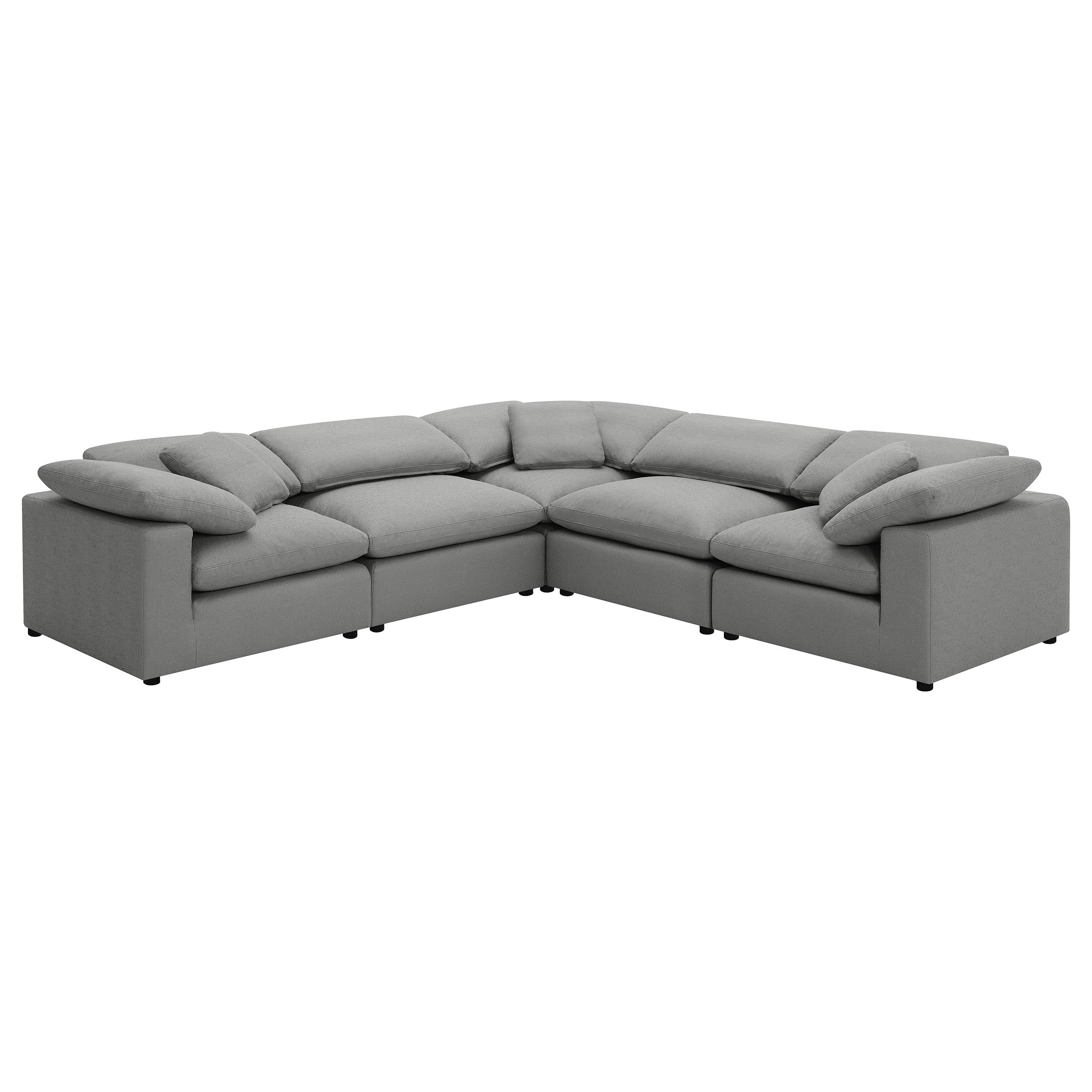 Raleigh Boucle Upholstered Modular Sectional Grey - Grey (551754-SETB)