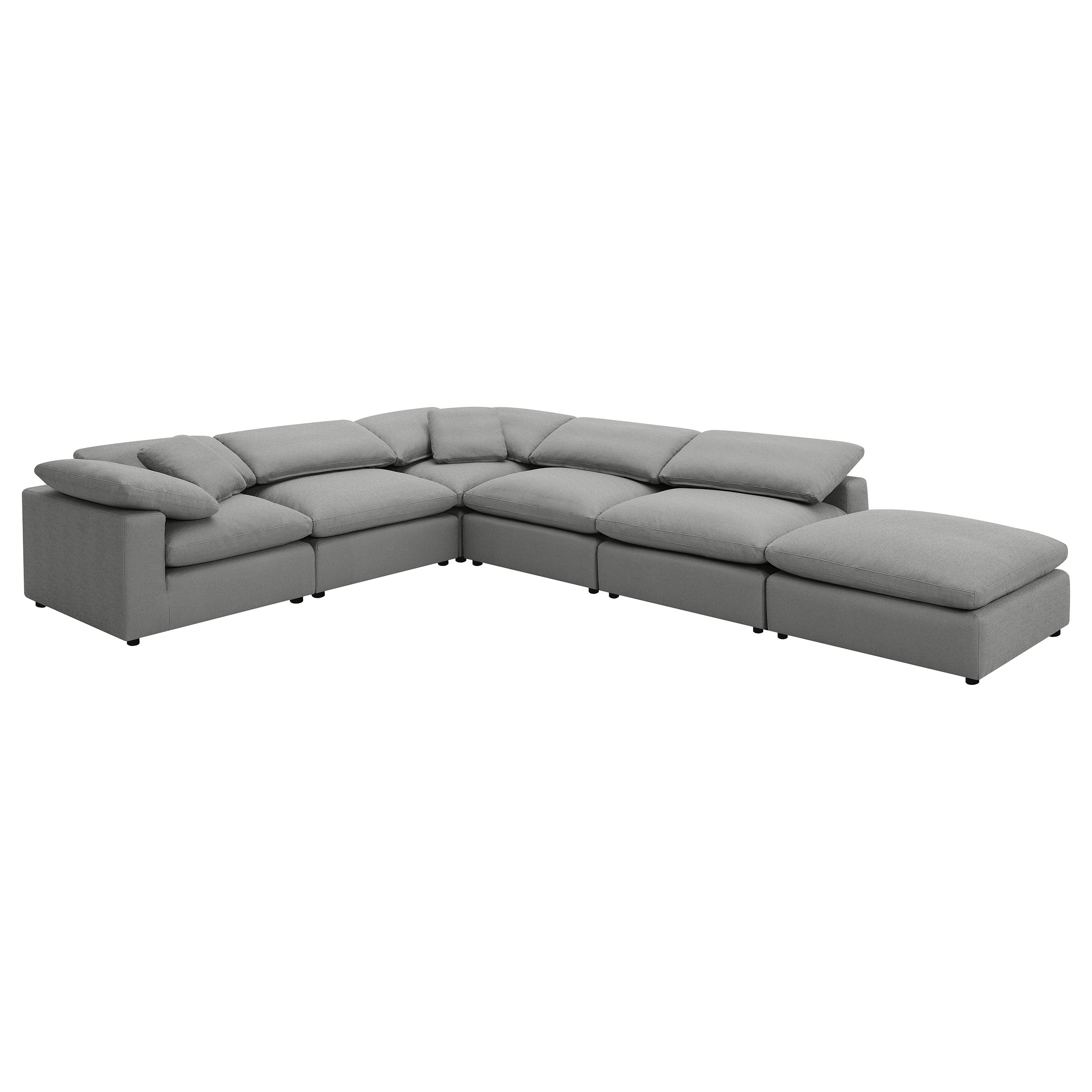 Raleigh Boucle Upholstered Modular Sectional Grey - Grey