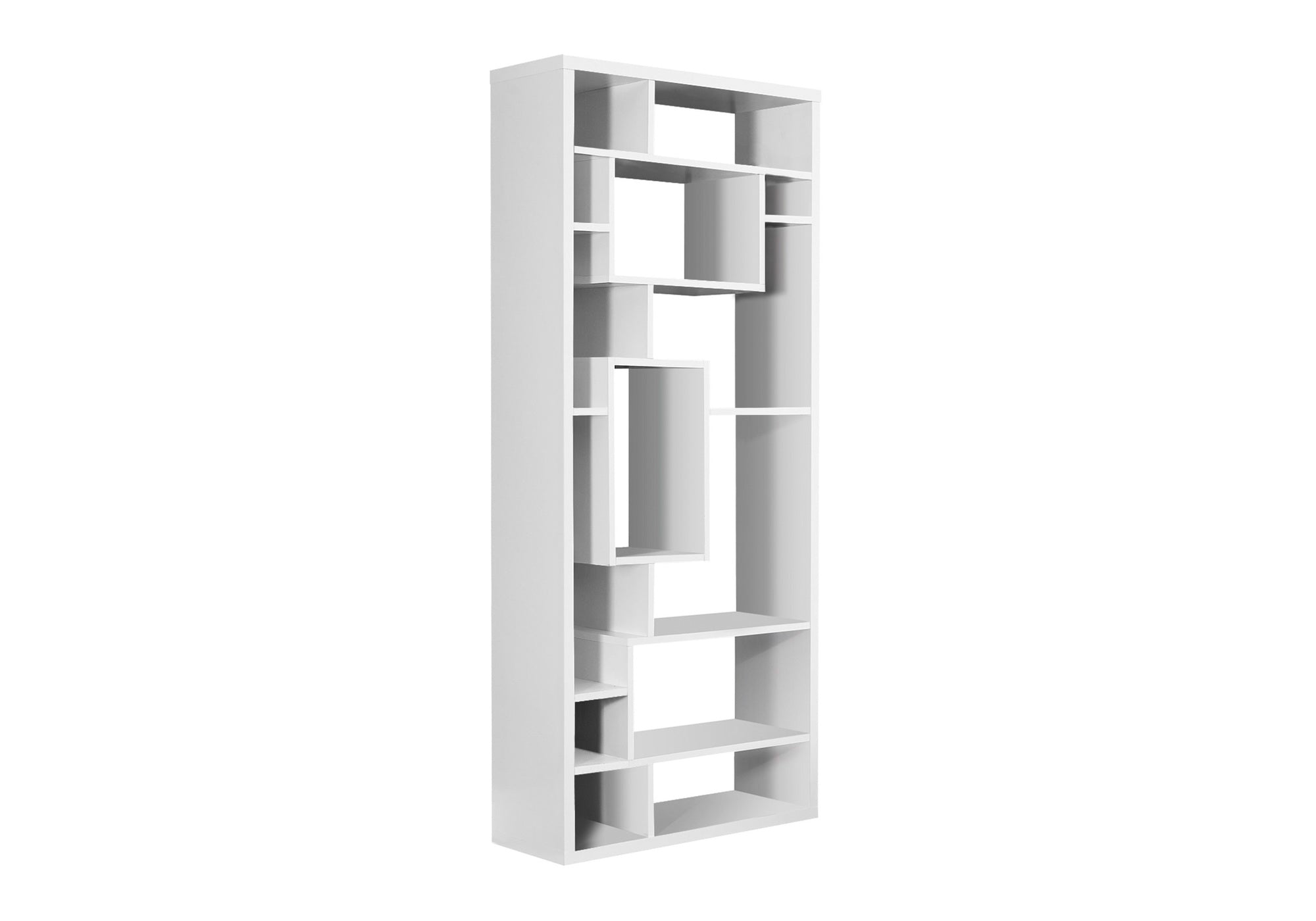 Hollow Core Bookcase Bookshelf With 14 Shelves In White 72" H