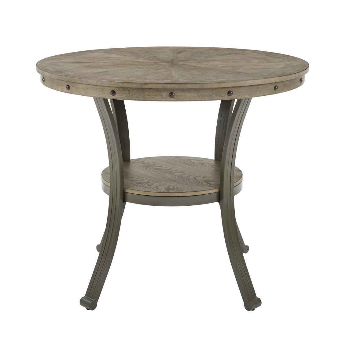 Franklin Pewter Grey Counter Height Dining Table With Inlay Design