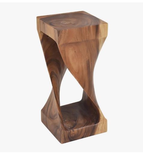 Solana Solid Wood Accent Side End Table in Natural Glaze