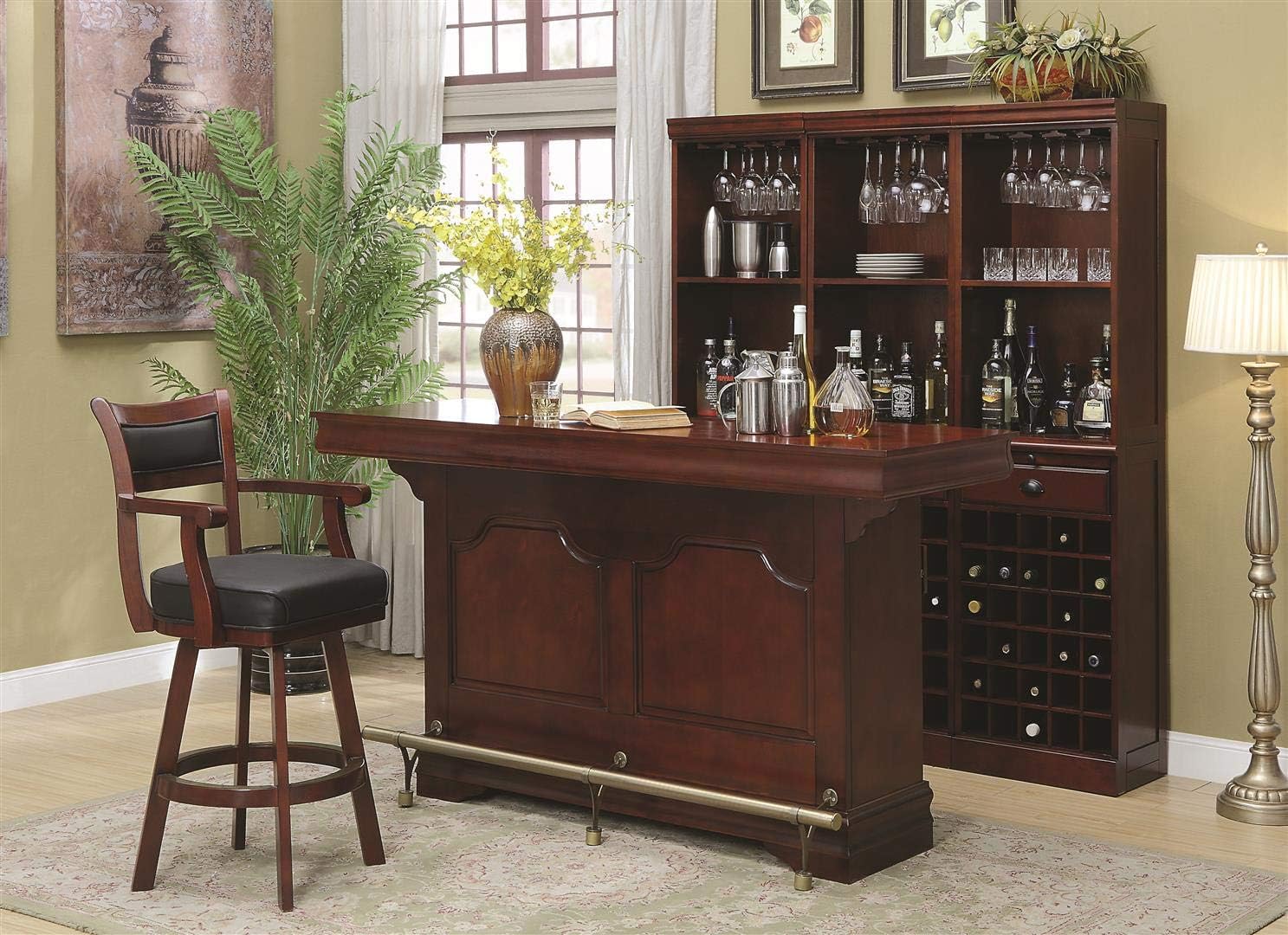 Coaster Lambert Bar Unit with Sink Cherry