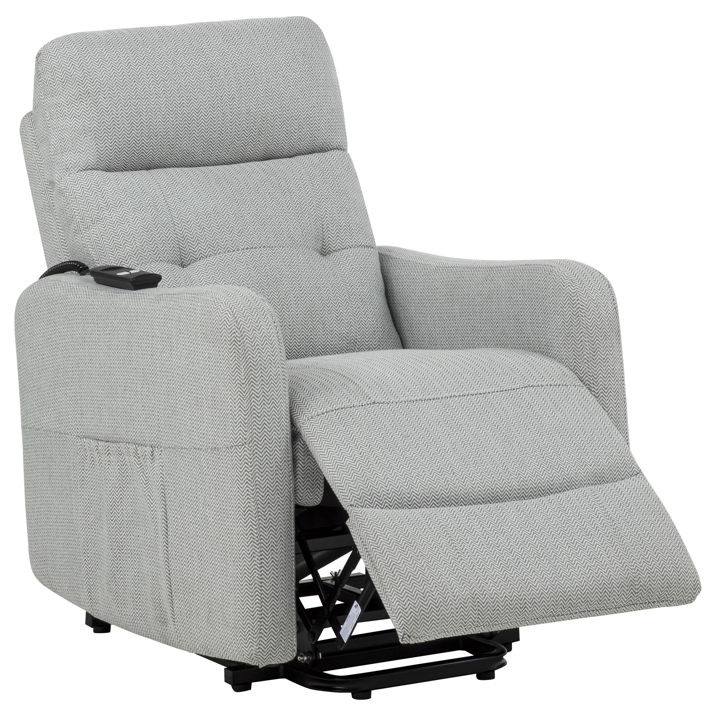 Dayes Upholstered Power Lift Recliner Chair Light Grey