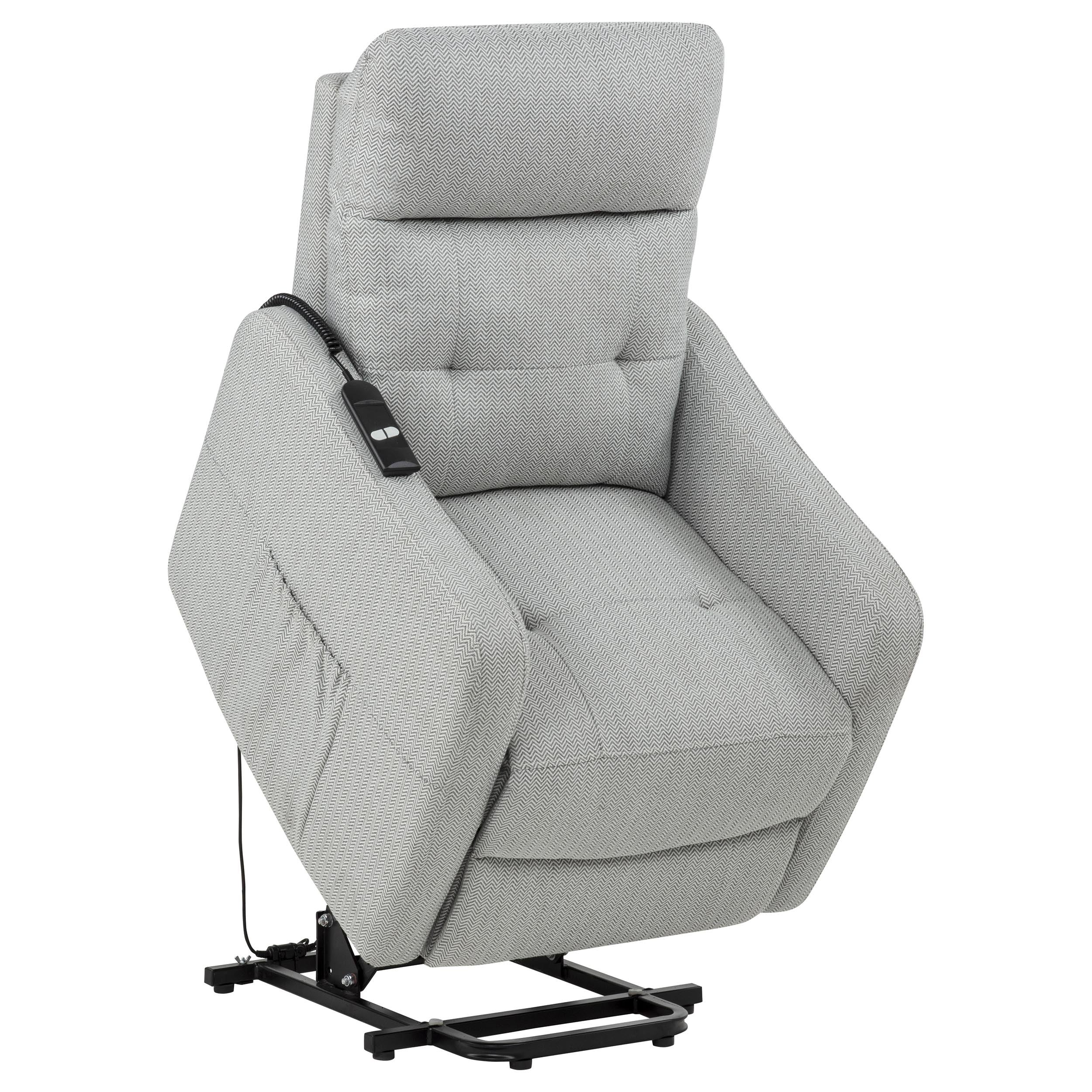 Dayes Upholstered Power Lift Recliner Chair Light Grey