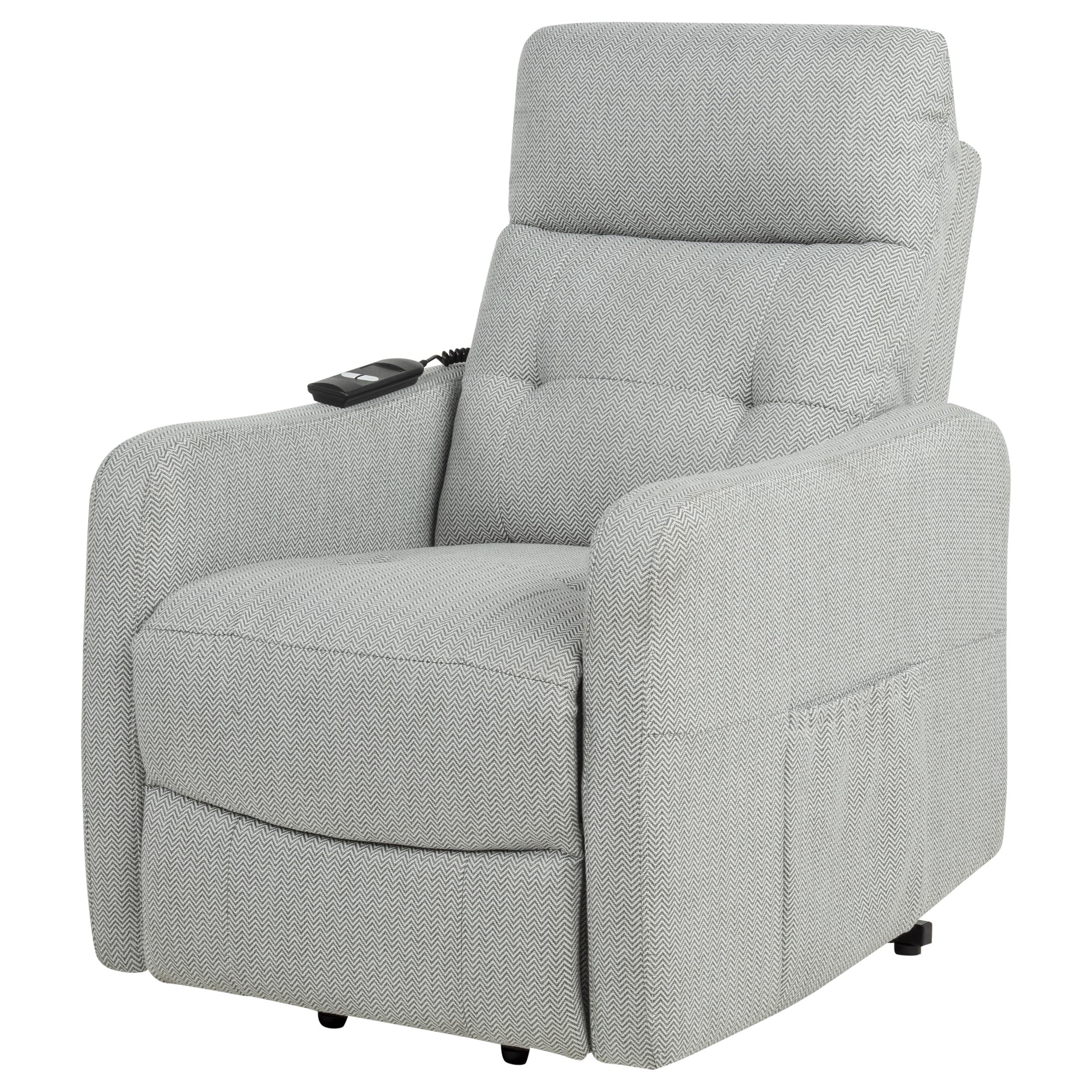 Dayes Upholstered Power Lift Recliner Chair Light Grey