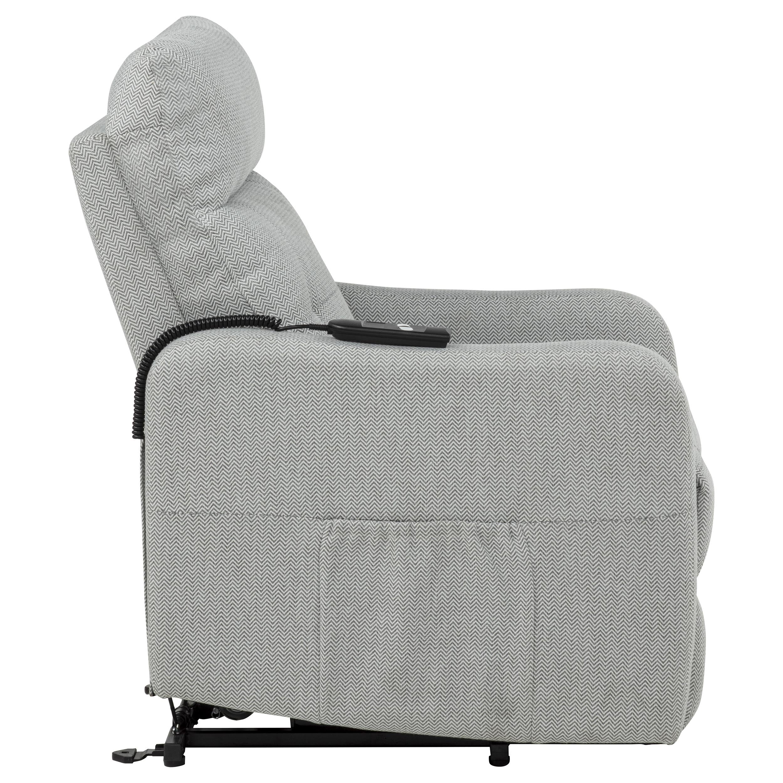 Dayes Upholstered Power Lift Recliner Chair Light Grey