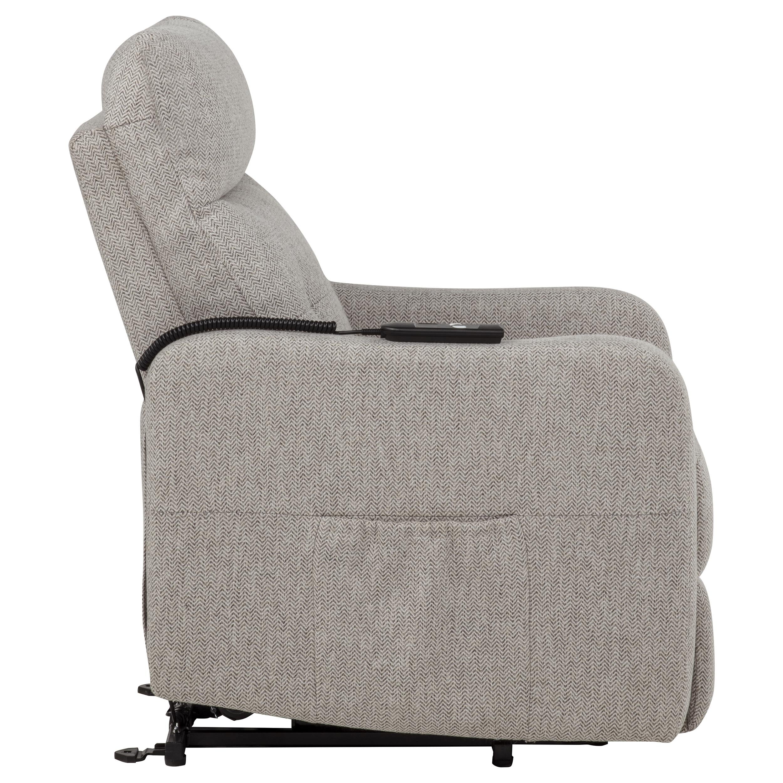 Dayes Upholstered Power Lift Recliner Chair Taupe