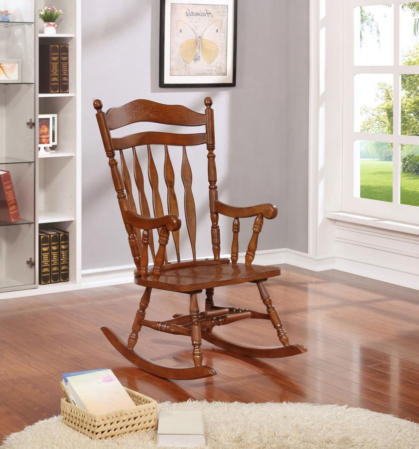 Aylin Windsor Hand Carved Rocking Chair Medium Brown
