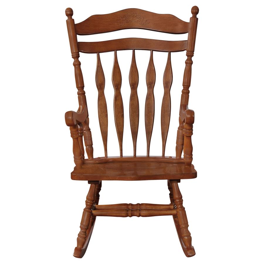 Aylin Windsor Hand Carved Rocking Chair Medium Brown