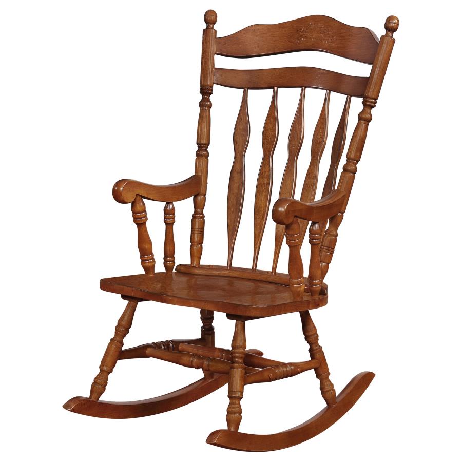 Aylin Windsor Hand Carved Rocking Chair Medium Brown