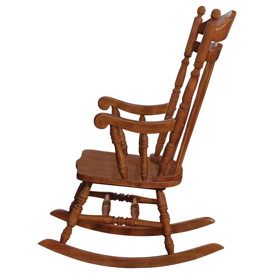 Aylin Windsor Hand Carved Rocking Chair Medium Brown