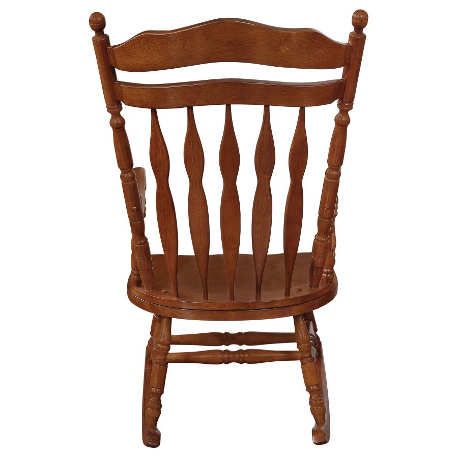 Aylin Windsor Hand Carved Rocking Chair Medium Brown