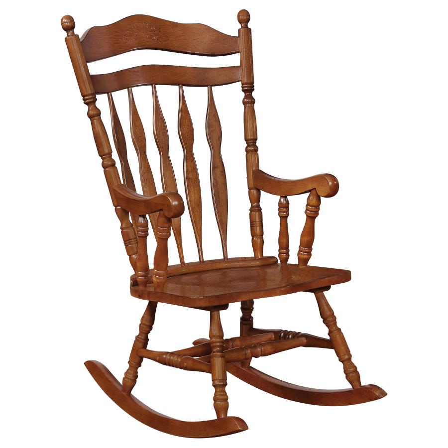 Aylin Windsor Hand Carved Rocking Chair Medium Brown
