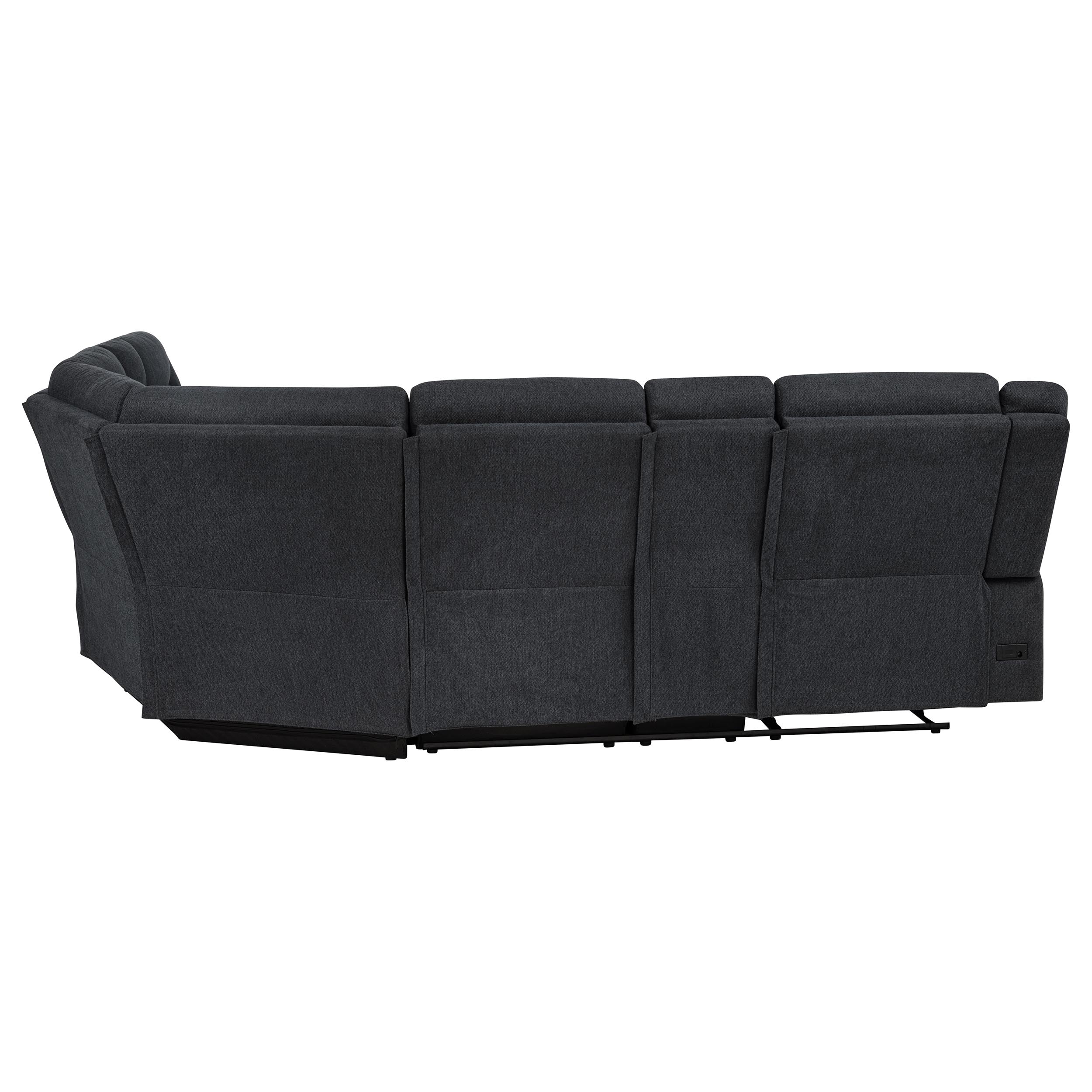 Hagen Upholstered Power Reclining Sectional Sofa Steel Grey