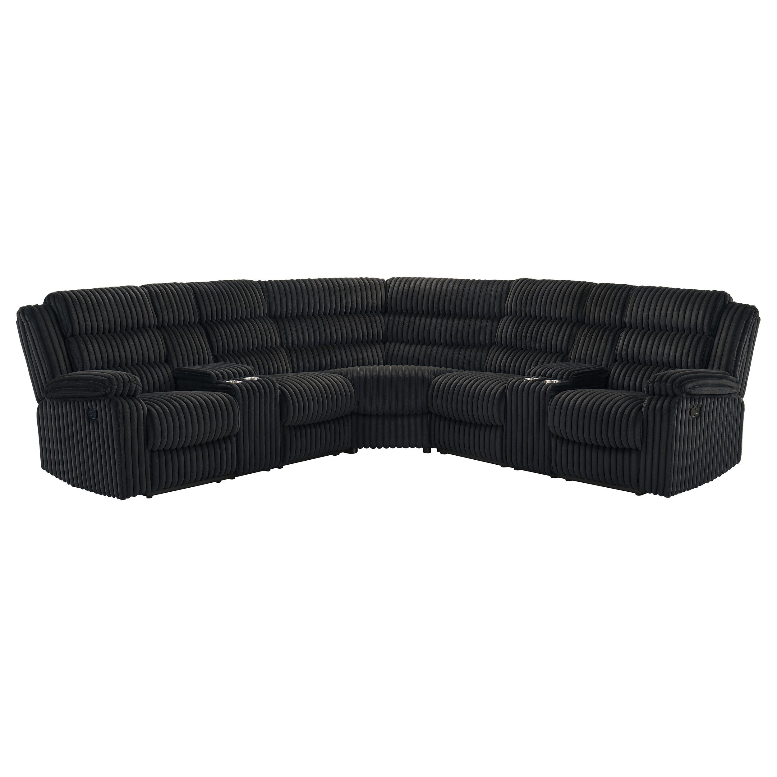 Atkinson Reclining Sectional Sofa - Black