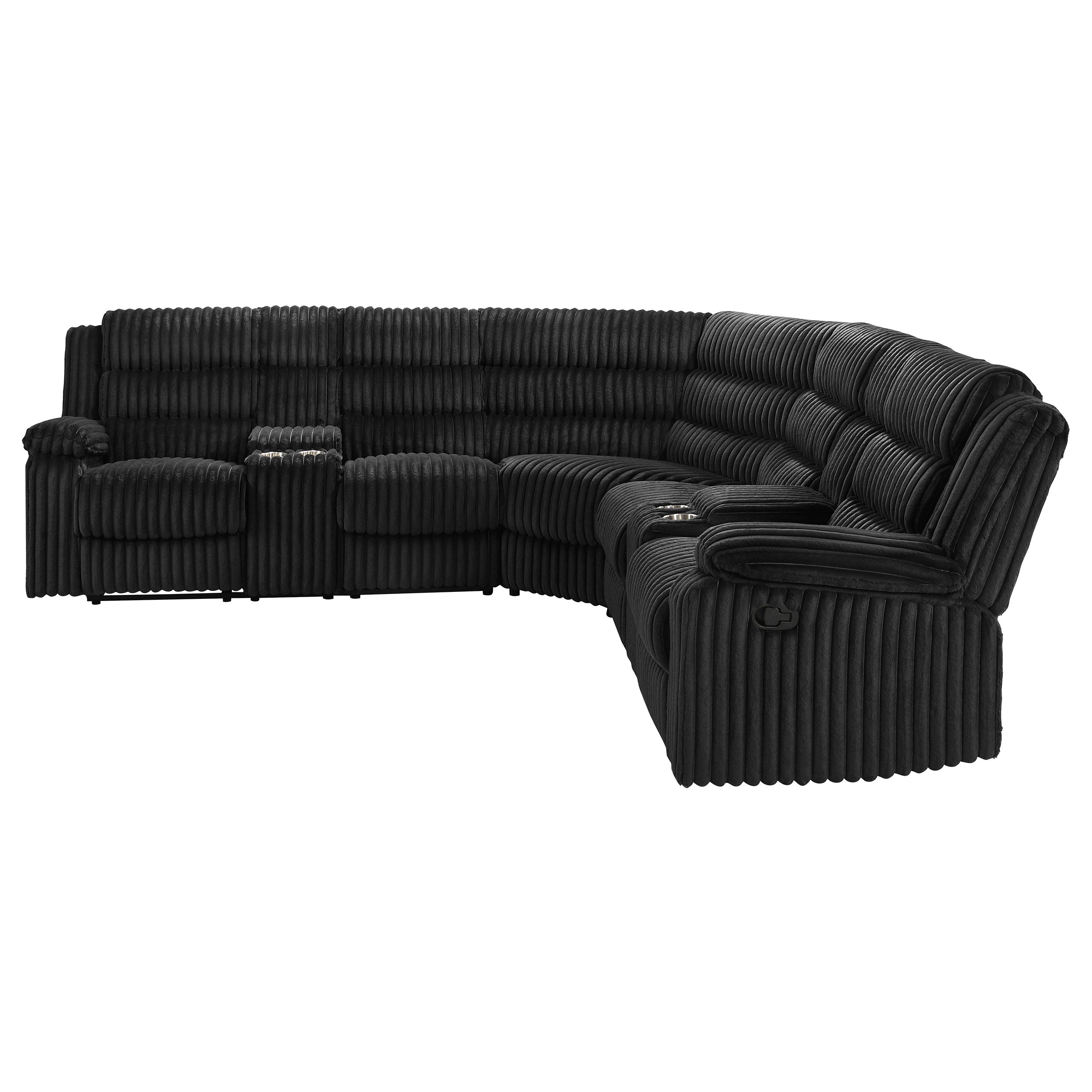 Atkinson Reclining Sectional Sofa - Black
