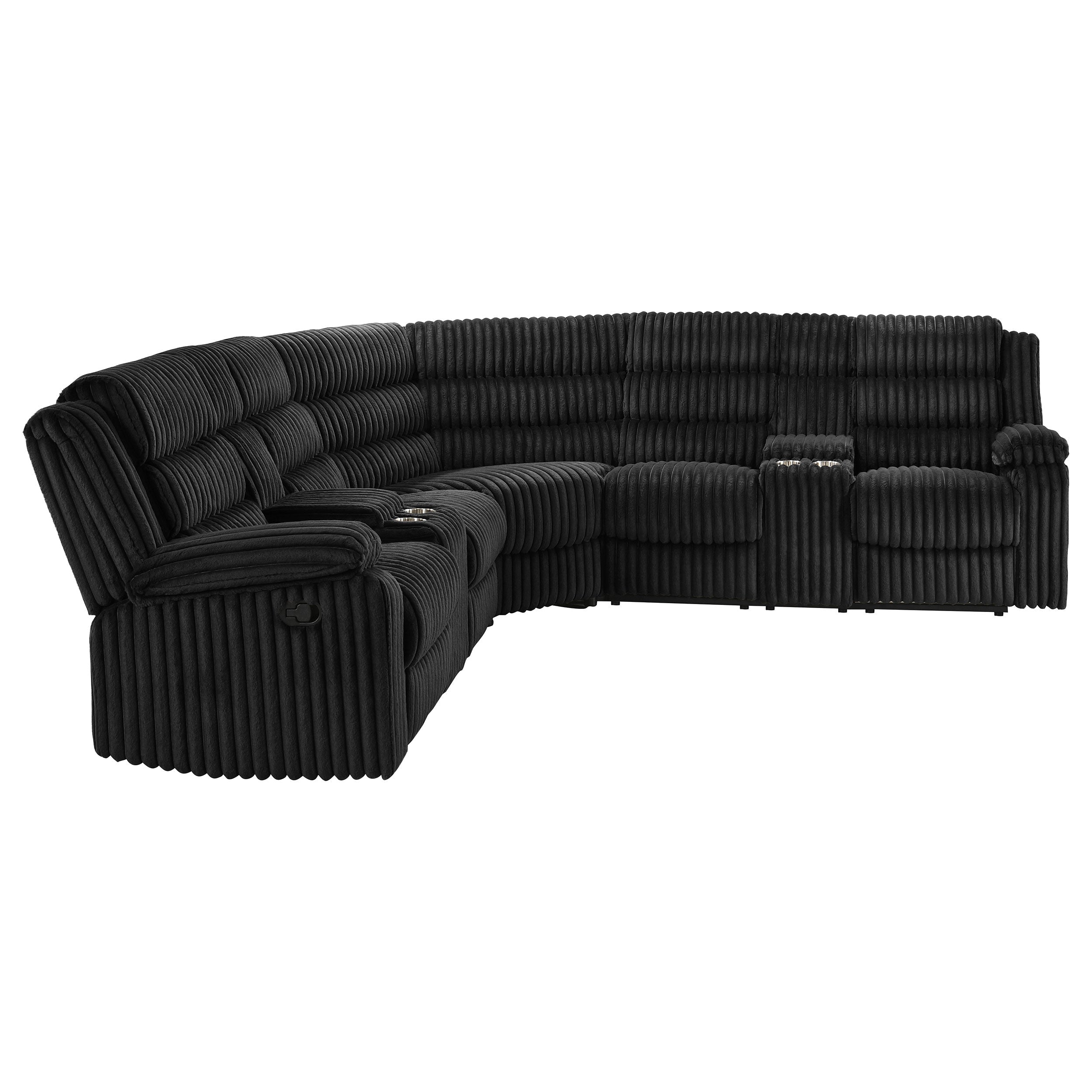 Atkinson Reclining Sectional Sofa - Black