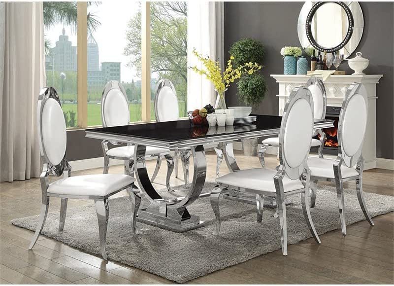 Antoine 5-Piece Rectangular Dining Set Chrome