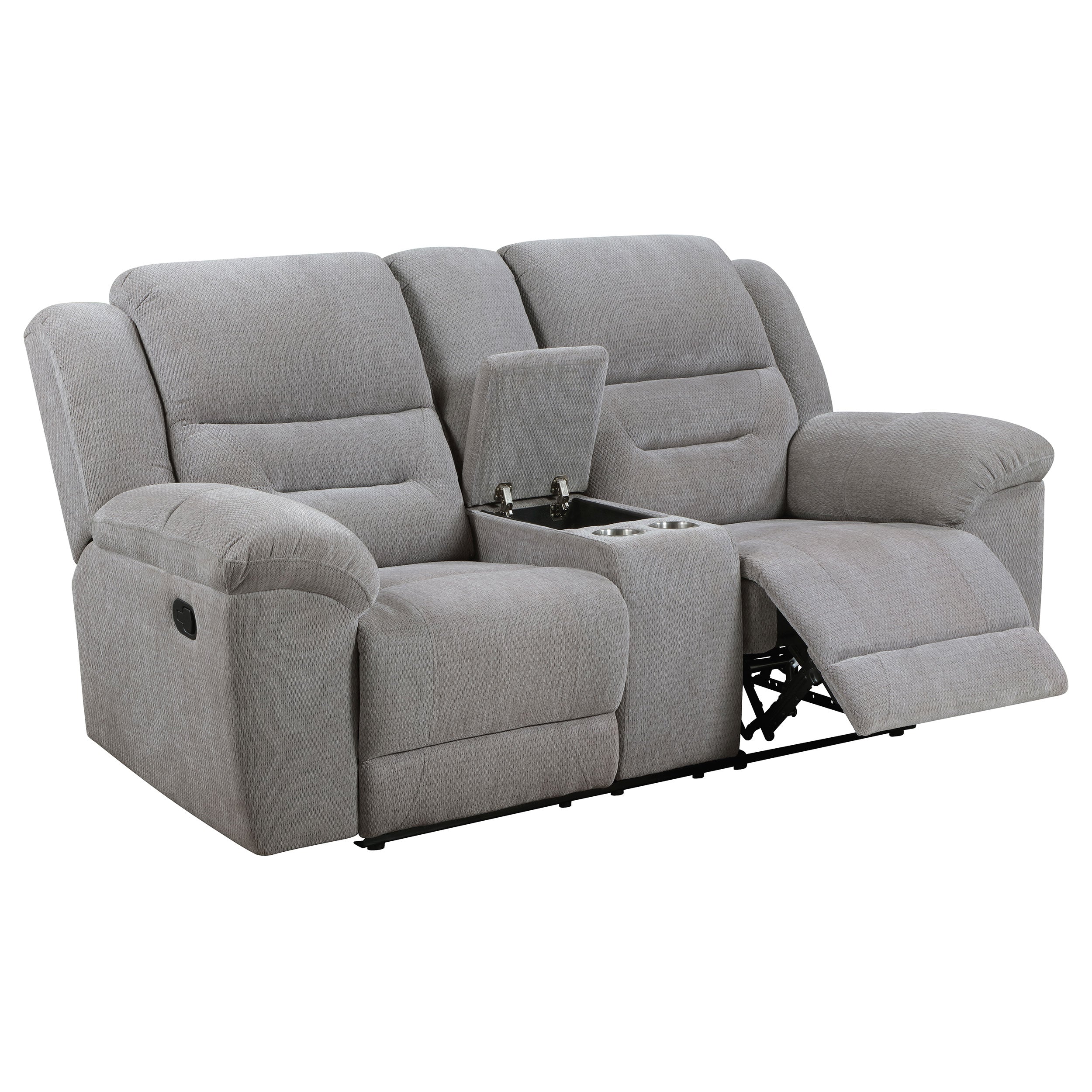 Gilson 3-piece Chenille Upholstered Reclining Sofa Set In Grey