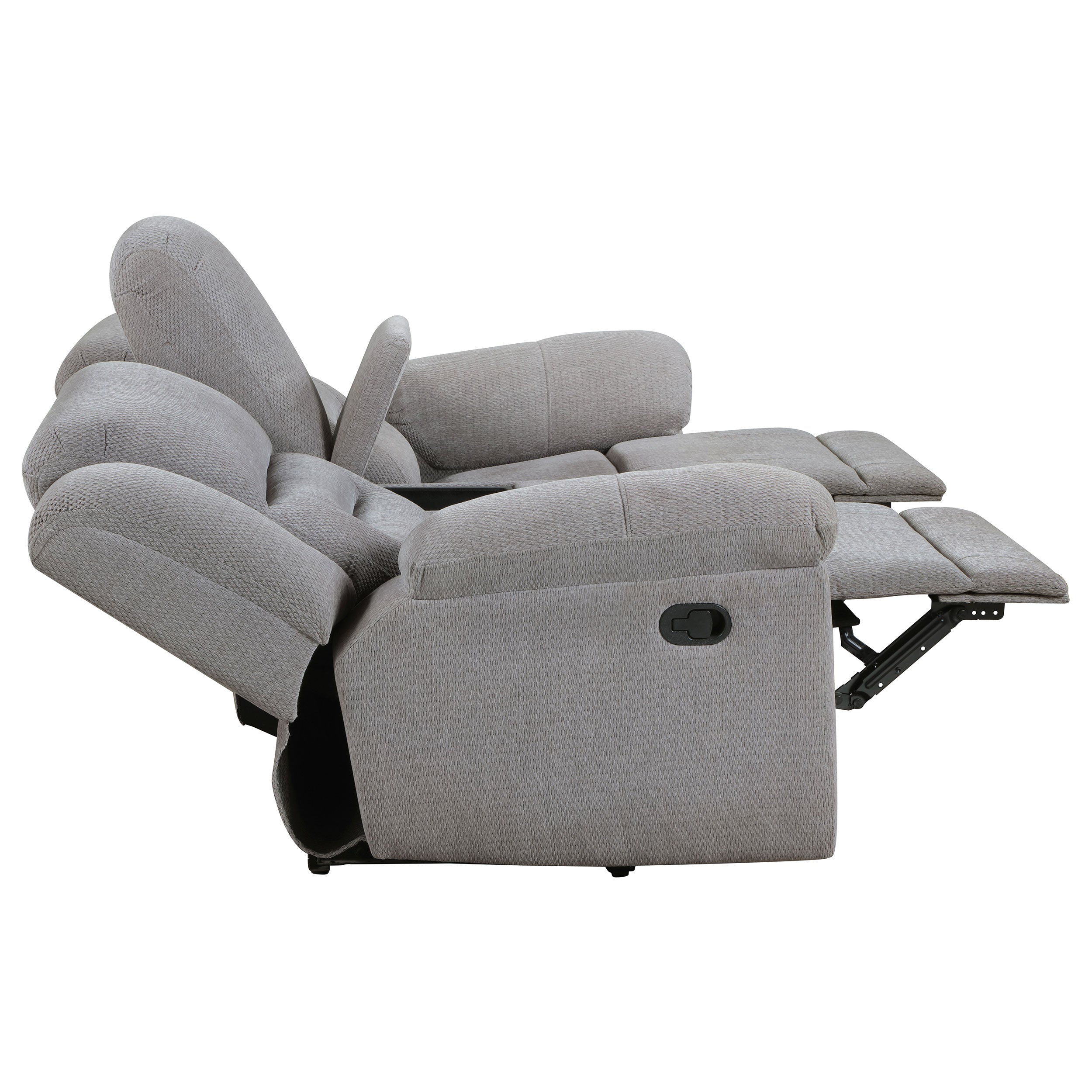 Gilson 3-piece Chenille Upholstered Reclining Sofa Set In Grey