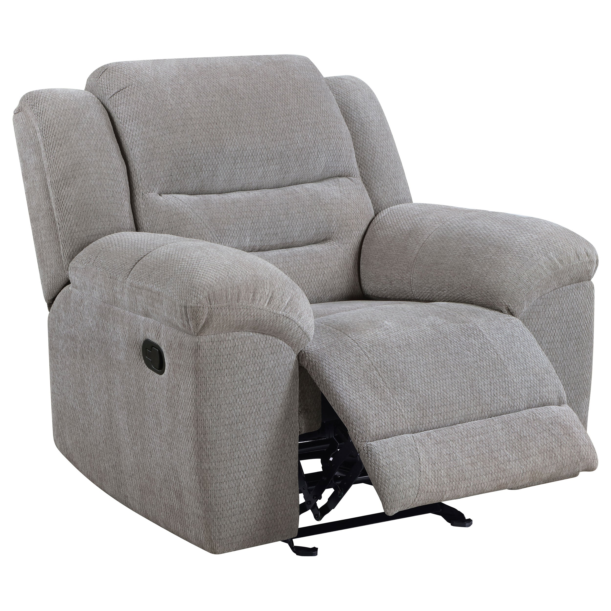 Gilson 3-piece Chenille Upholstered Reclining Sofa Set In Grey